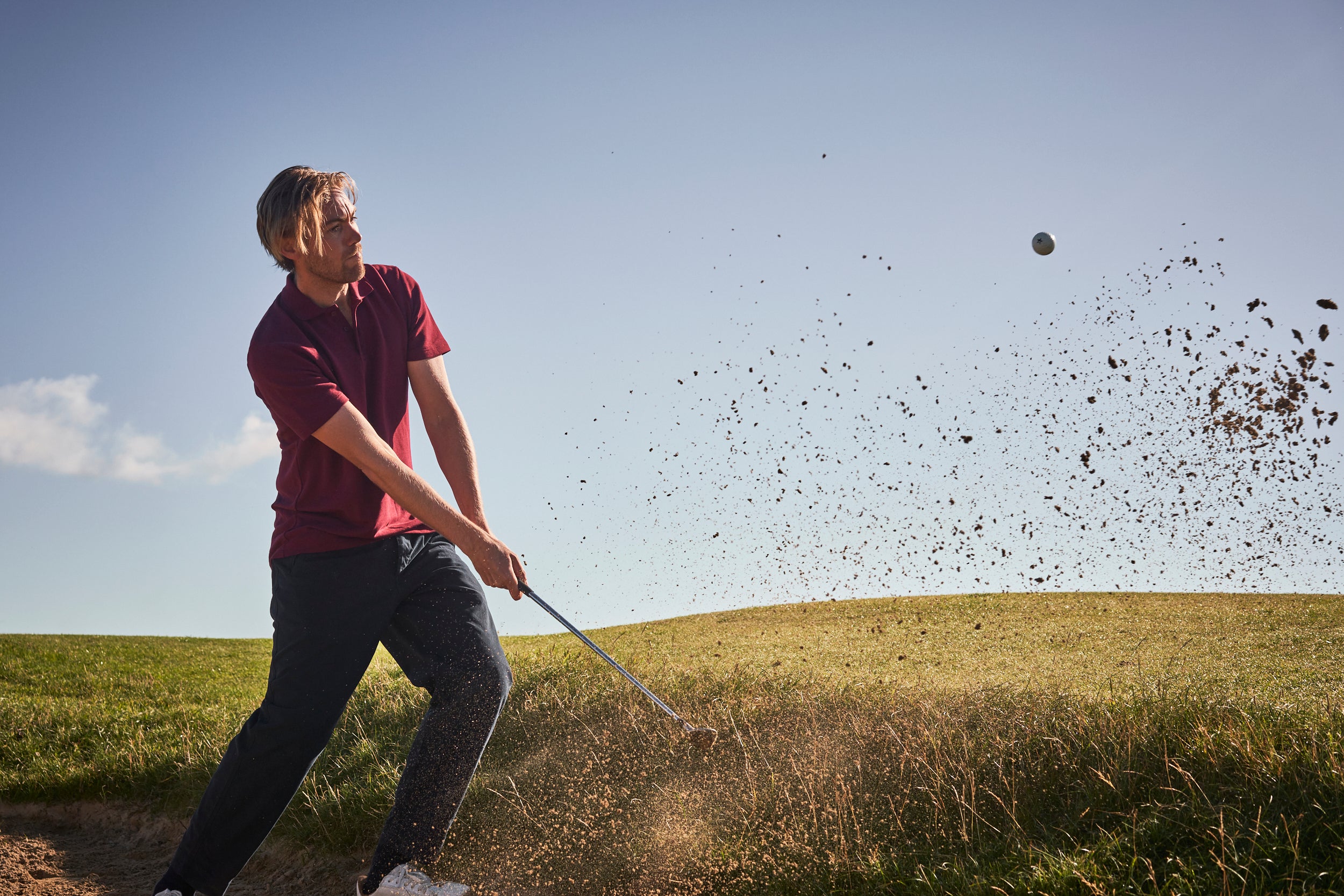 Sounder Golf | Sounder Golf | Clothing | Trousers | Good Walk Chino - Navy Cotton Twill with Navy Star Embroidery | Trousers & Shorts