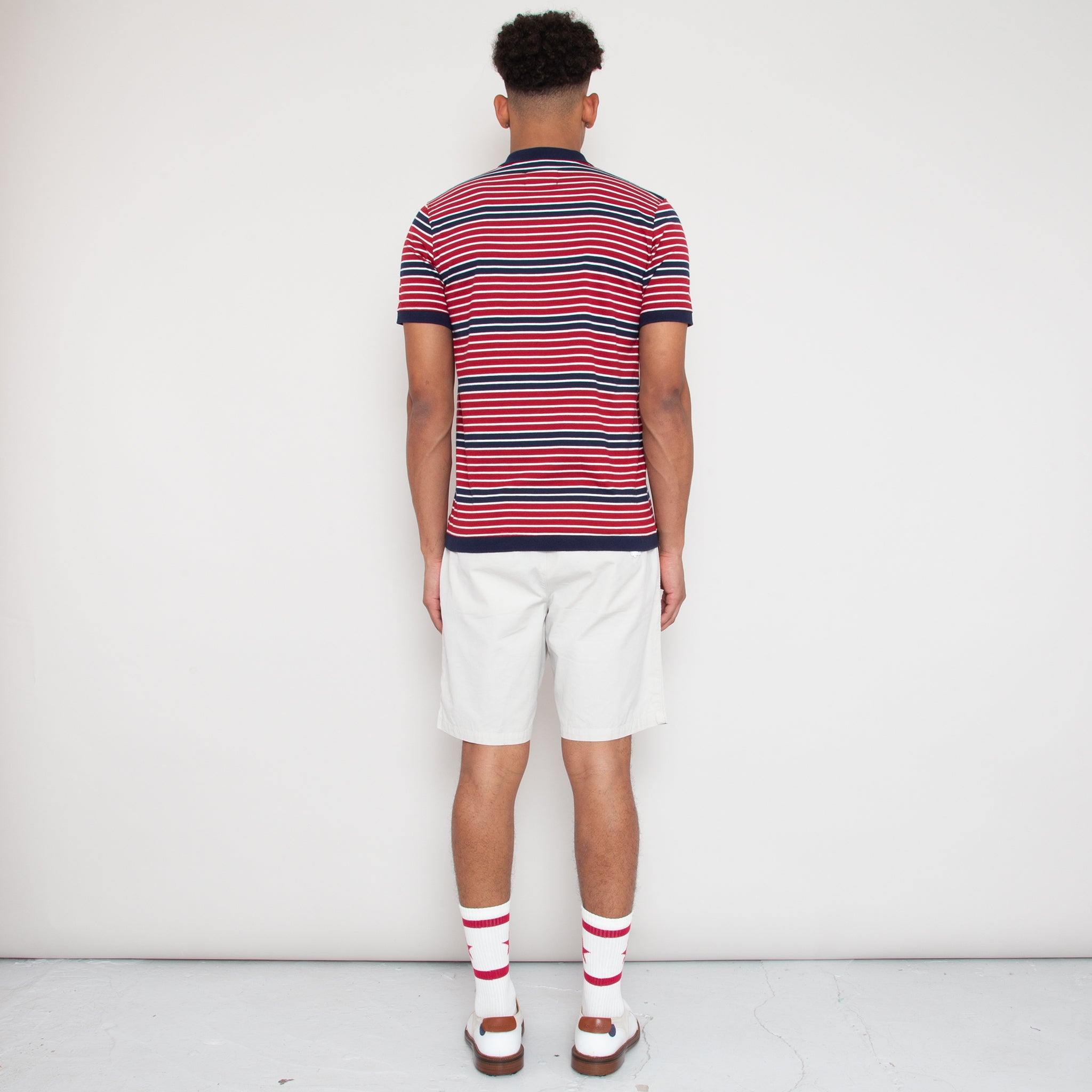 Monterey Stripe Polo - Deep Red / Deep Navy