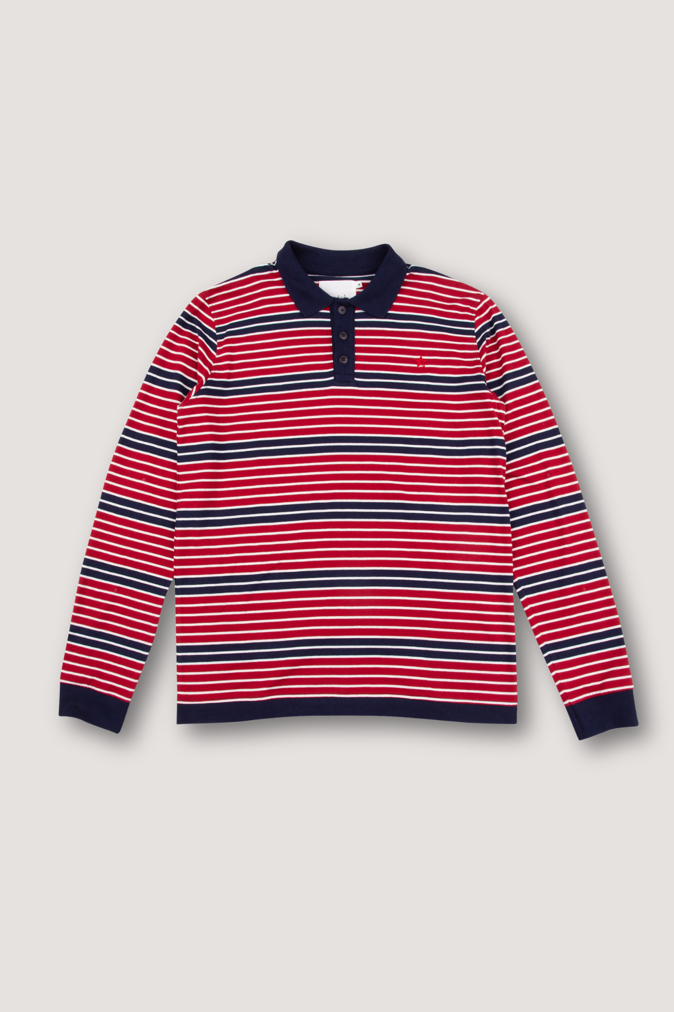 Monterey Long Sleeve Polo - Deep Red / Navy