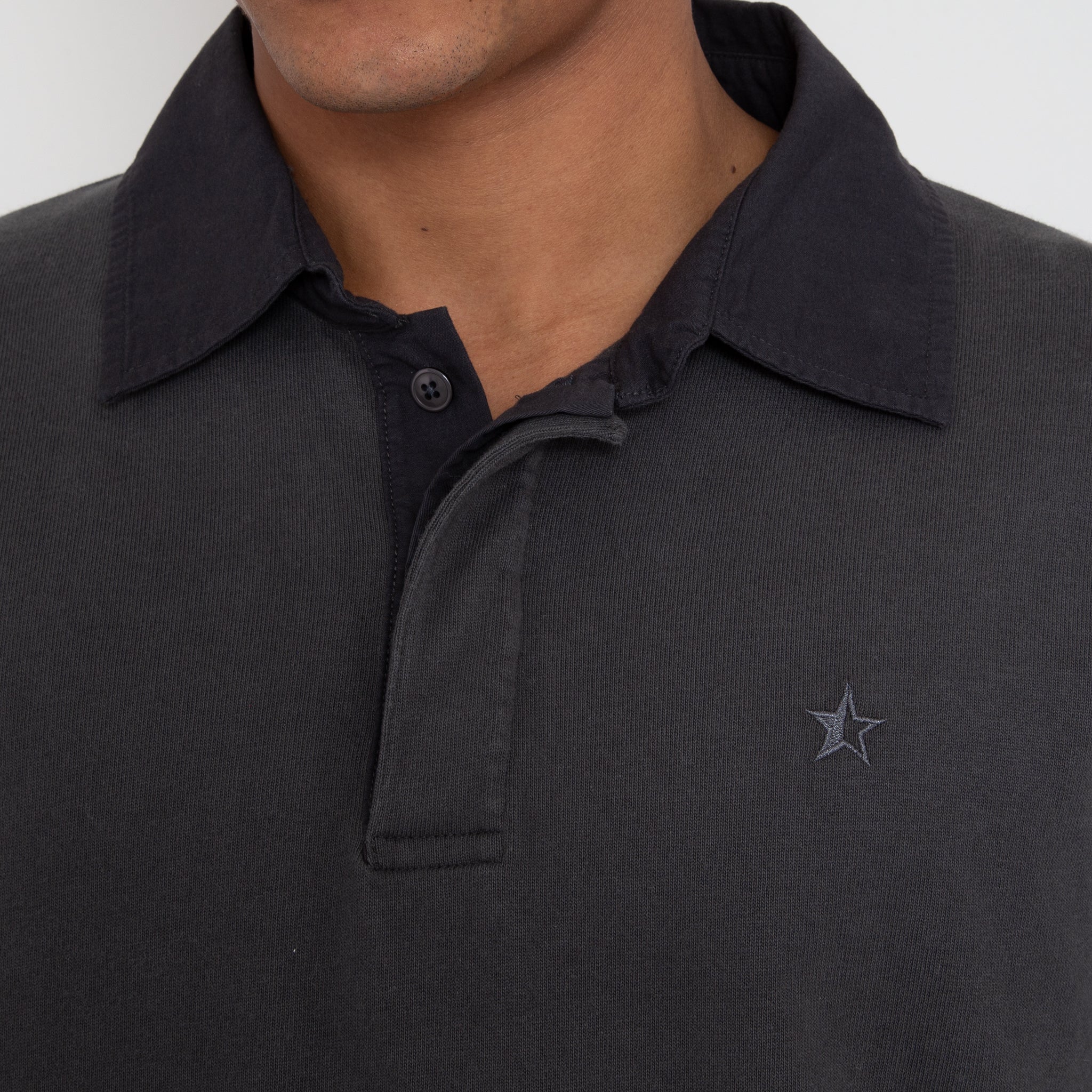 Sounder Golf | Sounder Golf | Sweats | Big Mach Long Sleeve Polo Sweat - Charcoal | Knits & Sweats