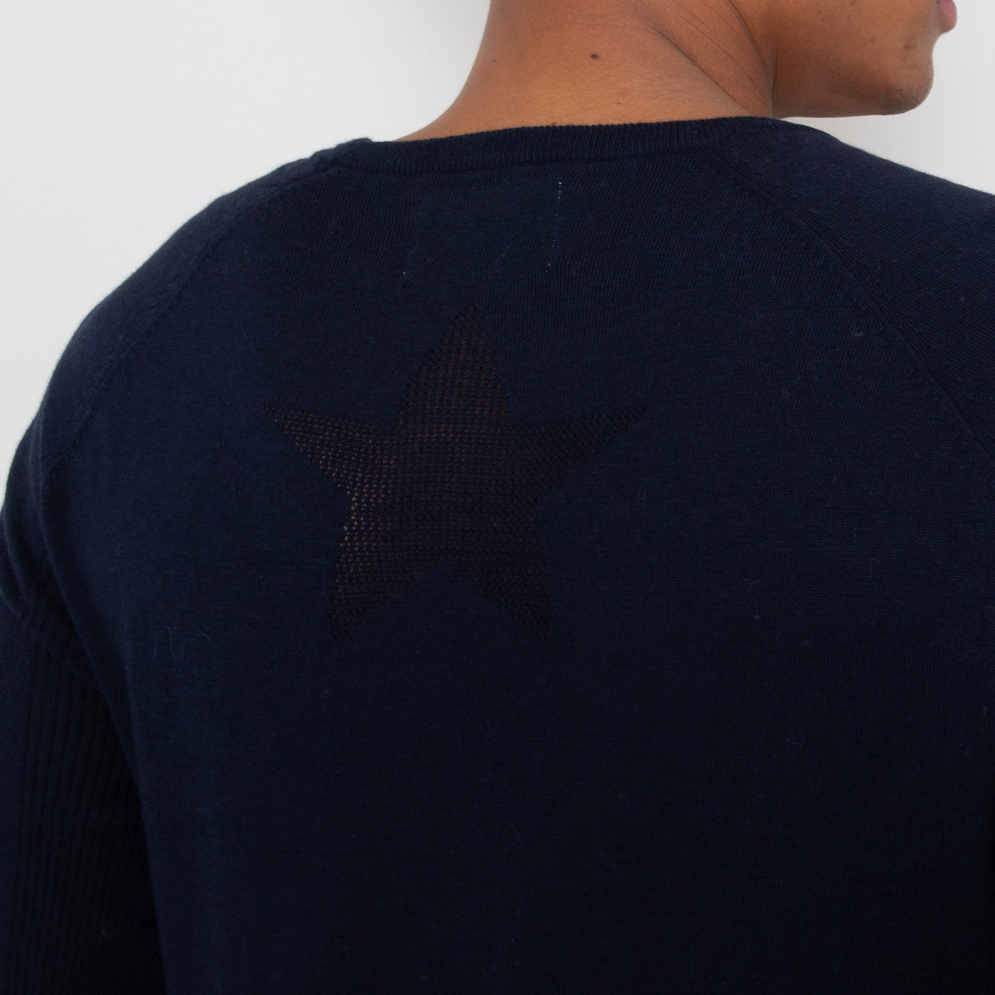 Eden Knit with Pointelle Star - Dark Navy