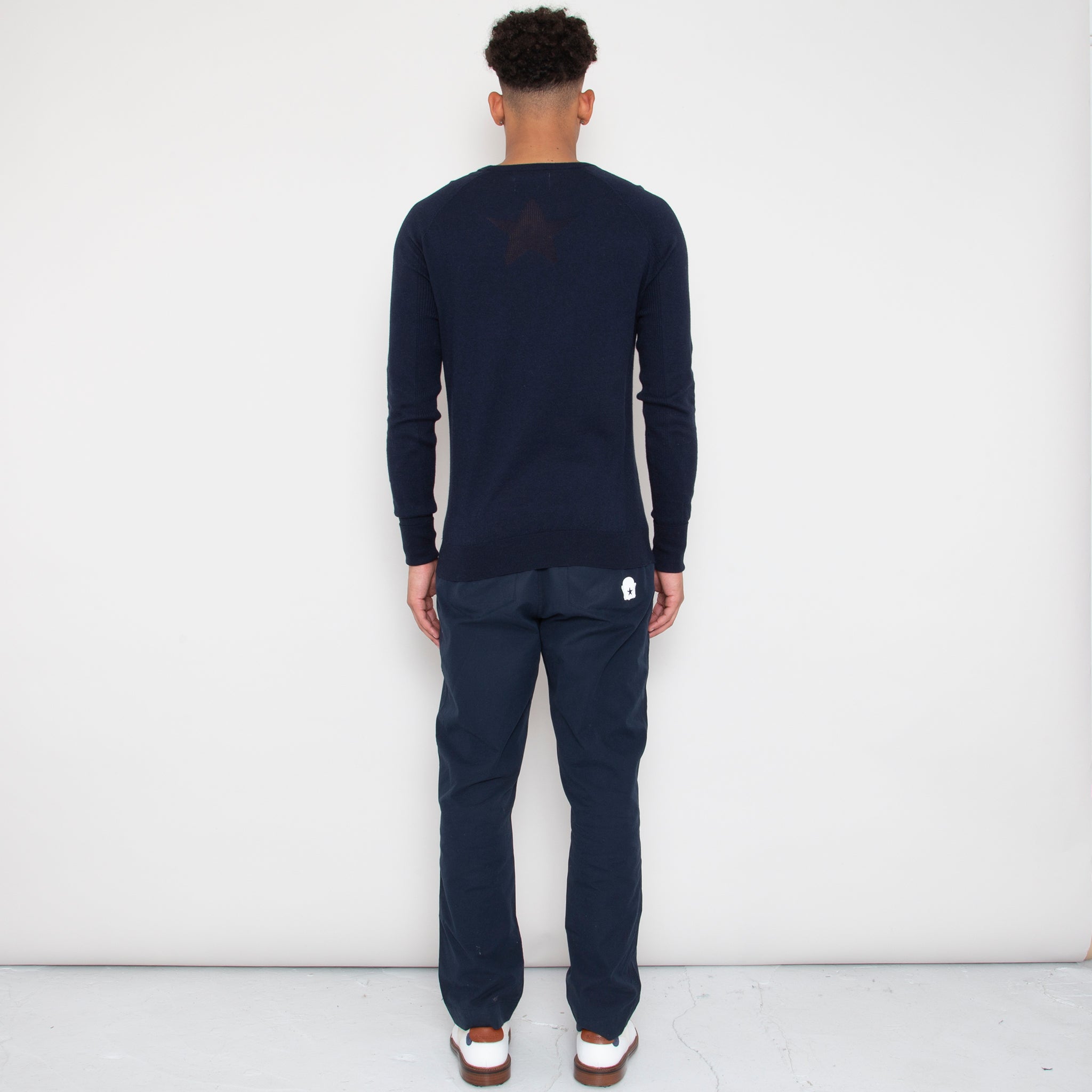 Eden Knit with Pointelle Star - Dark Navy