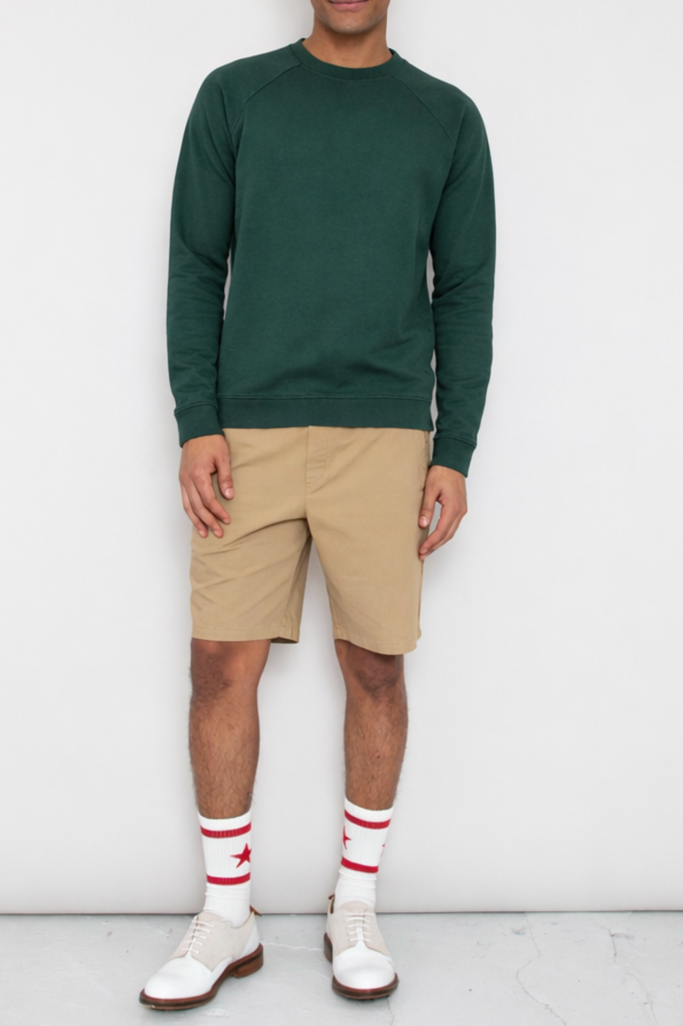 Sounder Golf | Sounder Golf | Clothing | Sweats| Raglan Star Sweat - Olive | Knits & Sweats