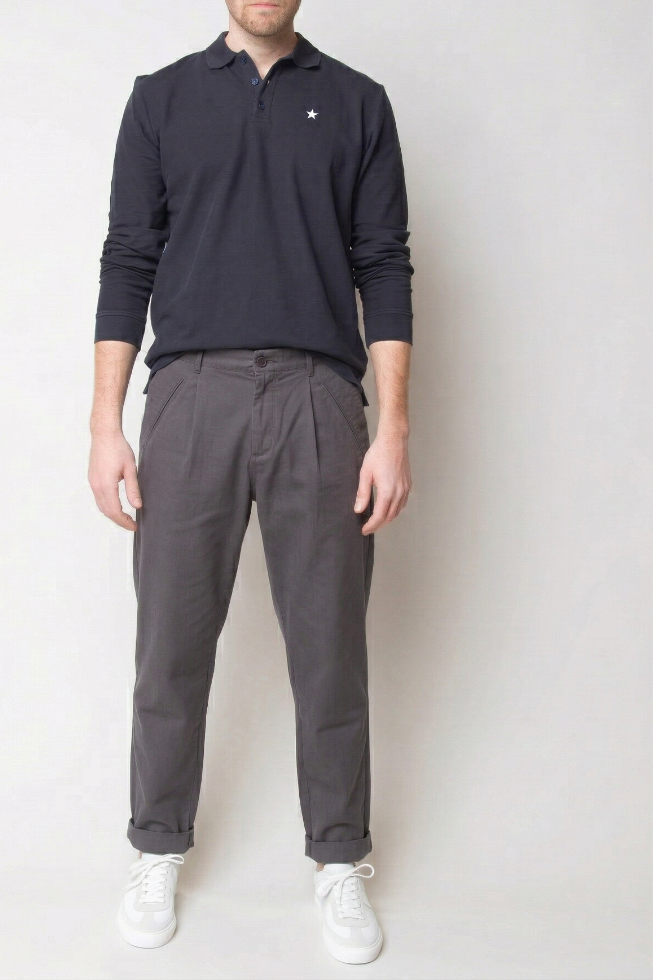 Good Walk Chino - Charcoal Herringbone