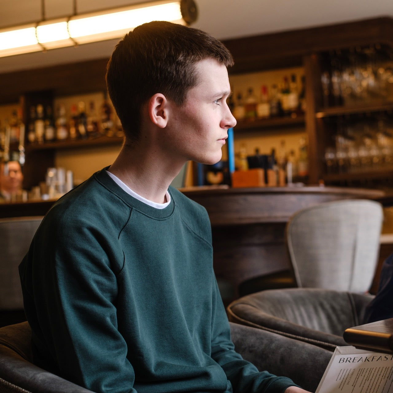 Sounder Golf | Sounder Golf | Clothing | Sweats| Raglan Star Sweat - Olive | Knits & Sweats