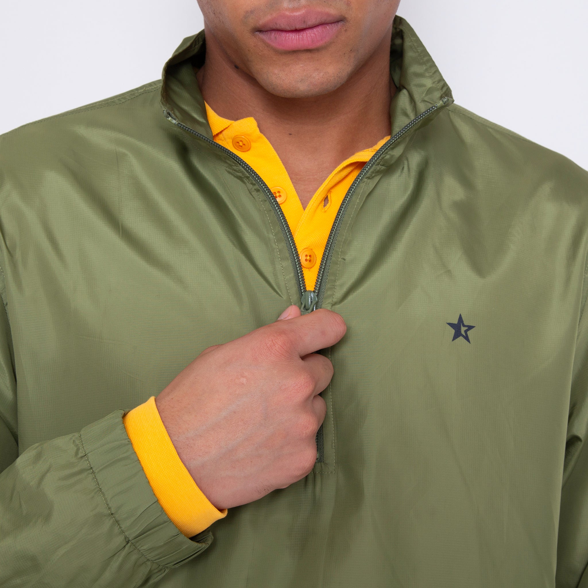 Sounder Golf | Sounder Golf | Outerwear | Pac Mach Half Zip - Olive Ripstop | Outerwear