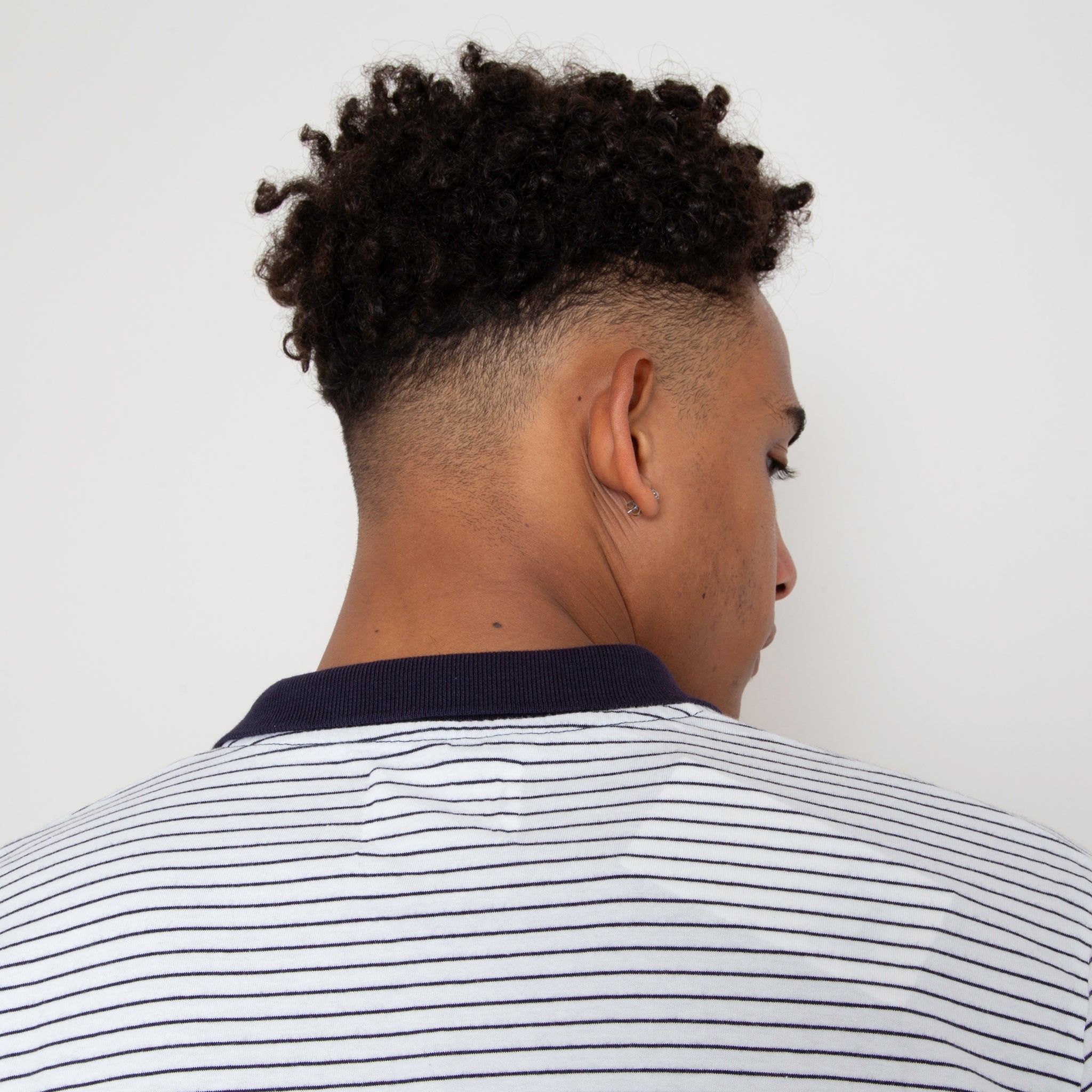 Play Well Polo Long Sleeve - Deep Navy Pin Stripe / Off White