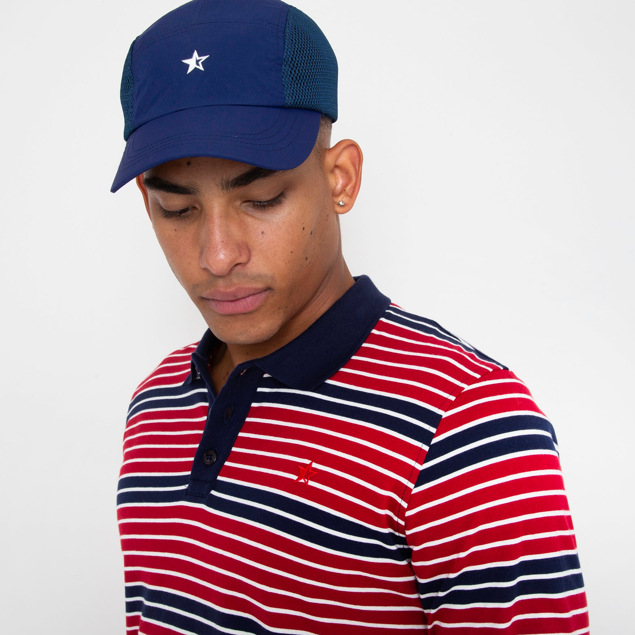 Sounder Golf | Sounder Golf | Clothing | Polos | Monterey Long Sleeve Polo - Deep Red and Navy | Polos