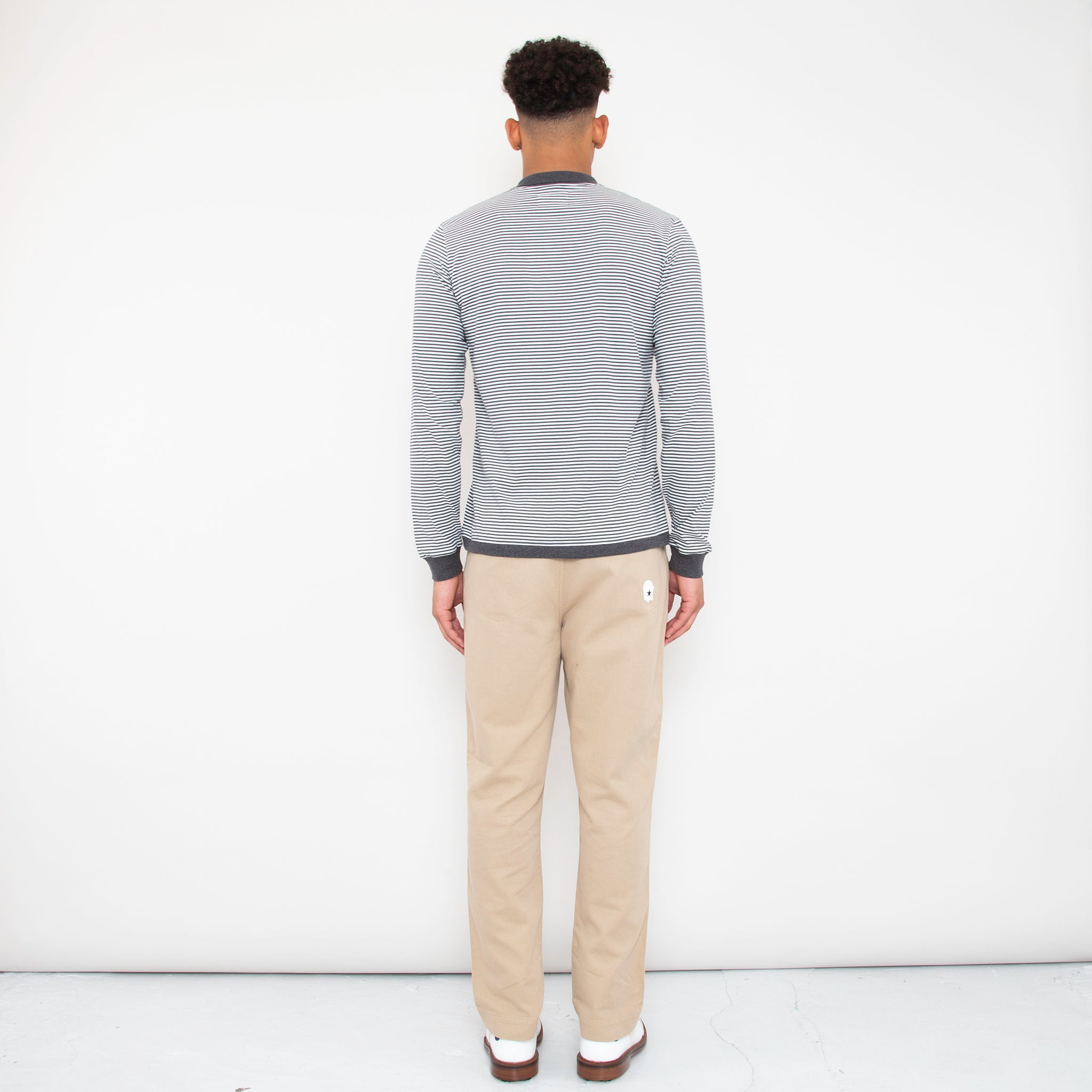 Sounder Golf | Sounder Golf | Clothing | Polos | Long Sleeve Play Well Polo - Charcoal and Off White | Polos