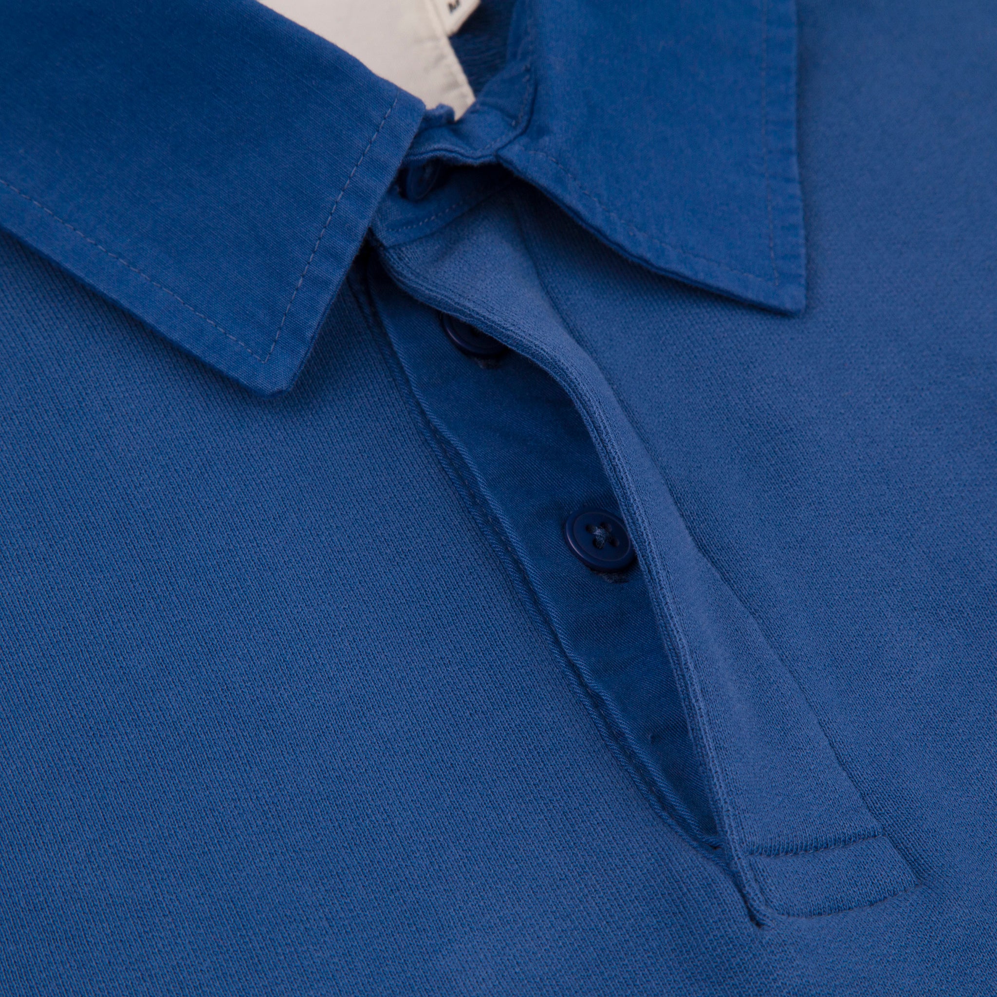 Big Mach Long Sleeve Polo Sweat - Sea Blue