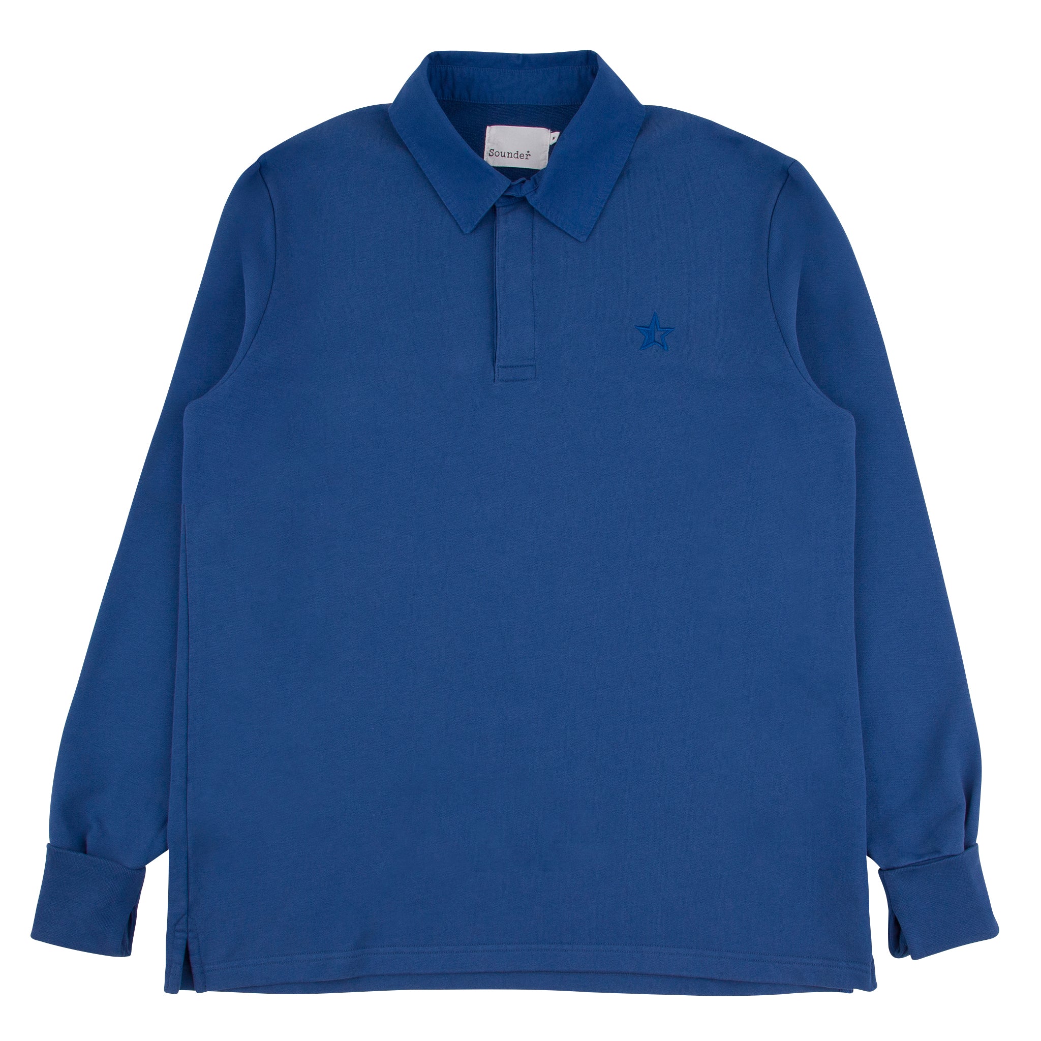 Big Mach Long Sleeve Polo Sweat - Sea Blue
