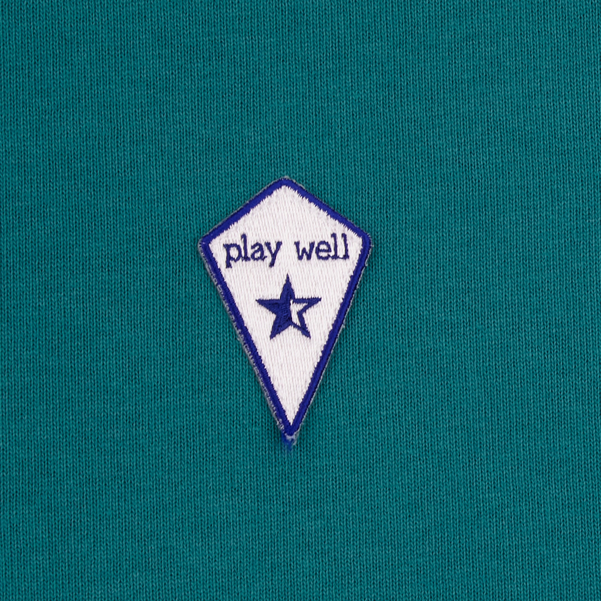 Sounder Golf | Sounder Golf | Sweats | Big Mach Long Sleeve Polo Sweat - Jade and White | Knits & Sweats