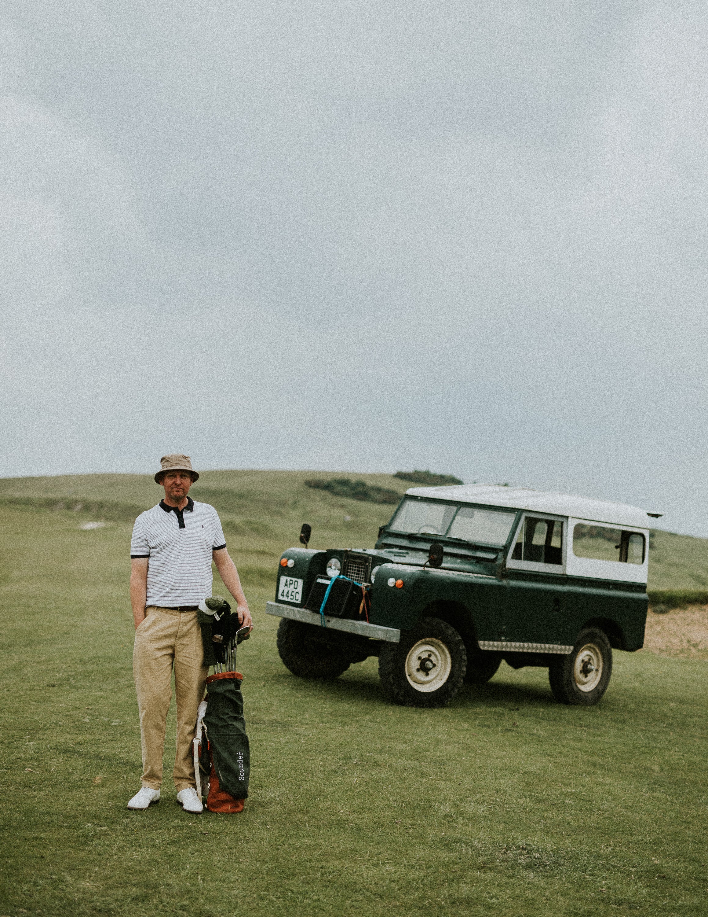 Sounder Golf | Sounder Golf | Clothing | Polos | Play Well Polo - Off White and Dark Navy Pin Stripe | Polos