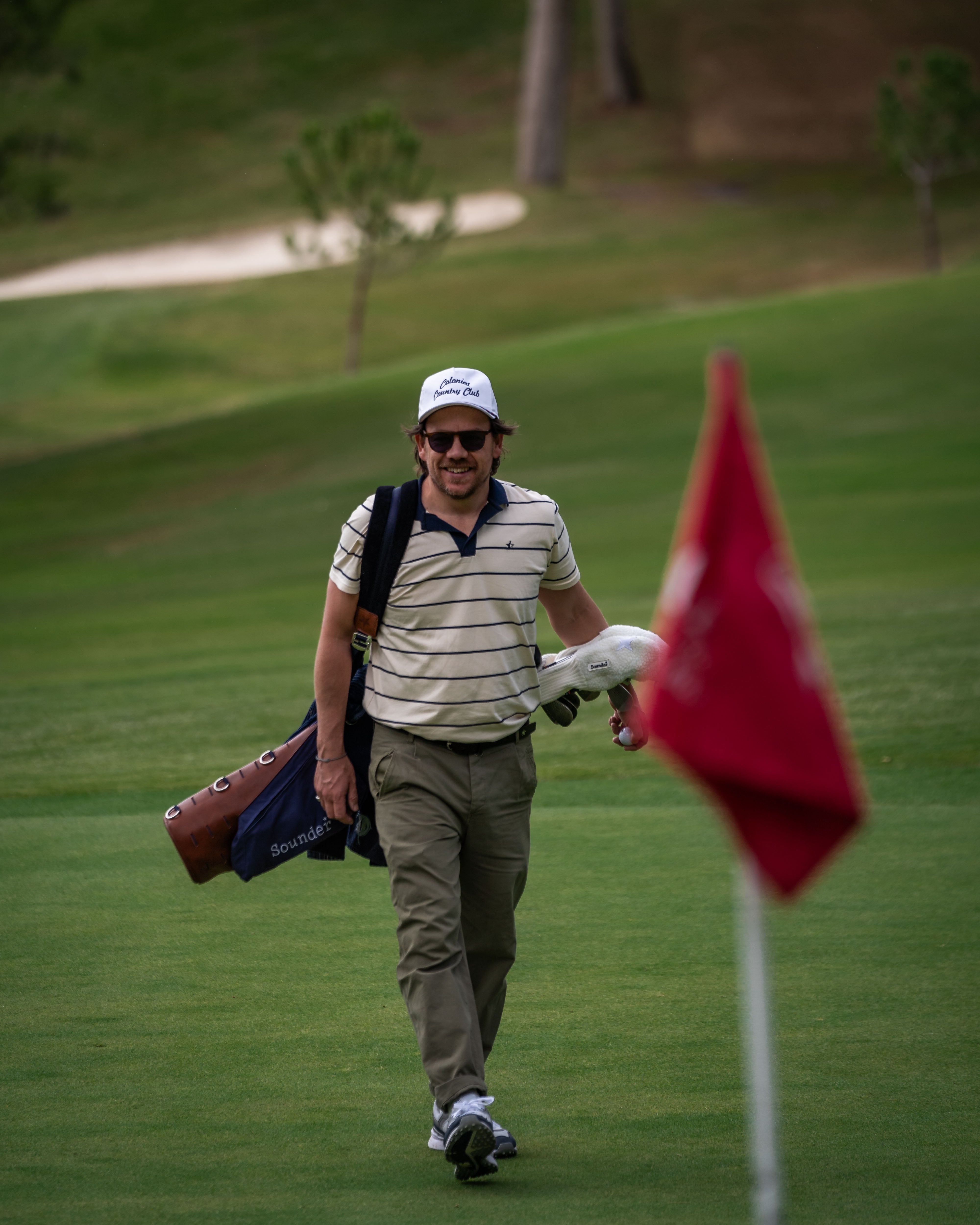 Sounder Golf | Sounder Golf | Clothing | Polos | Capri Collar Polo - Natural / Deep Navy | Polos