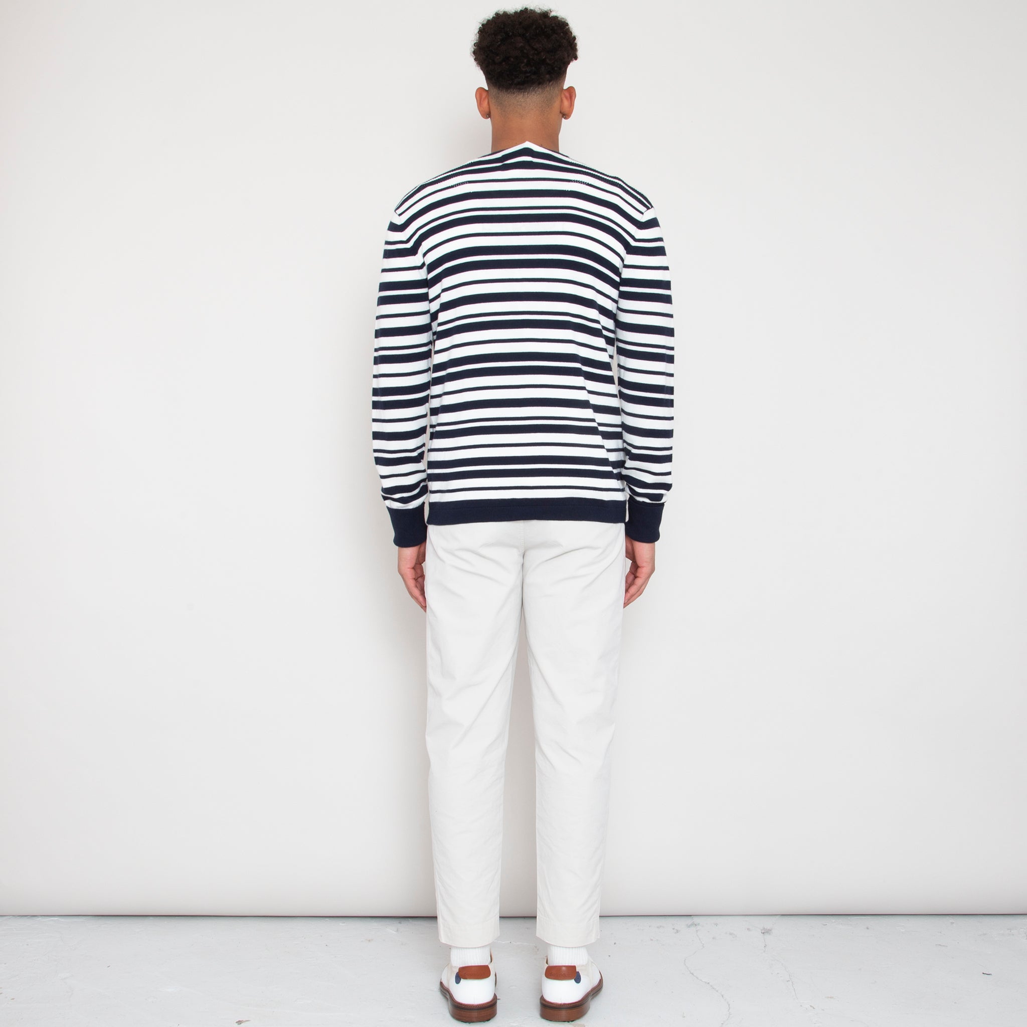 Sounder Golf | Sounder Golf | Clothing | Knits | Cosmos Knit - Deep Navy and Off White Stripe | Knits & Sweats