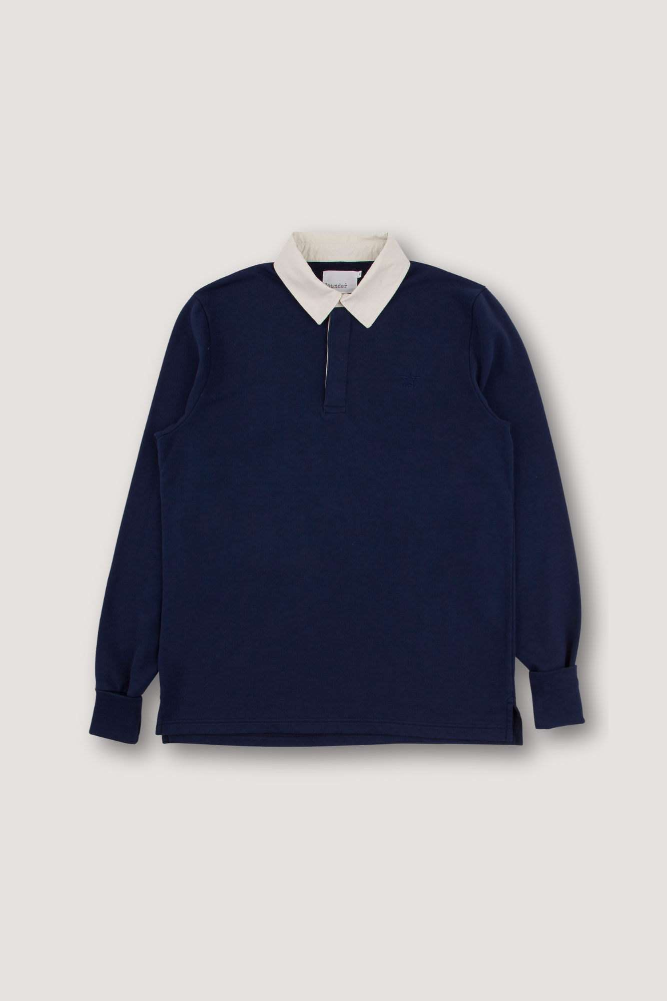 Big Mach Long Sleeve Polo Sweat - Deep Navy / Natural