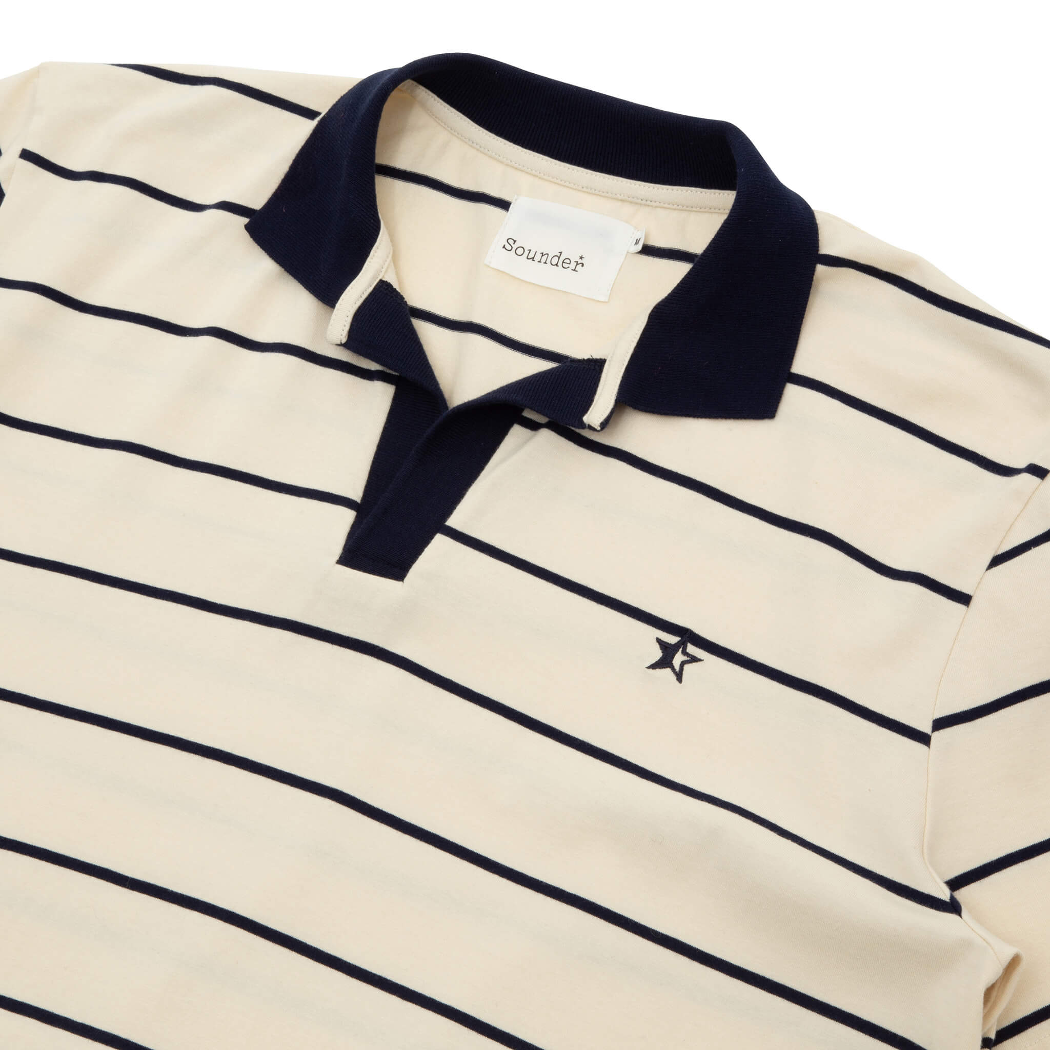 Sounder Golf | Sounder Golf | Clothing | Polos | Capri Collar Polo - Natural / Deep Navy | Polos