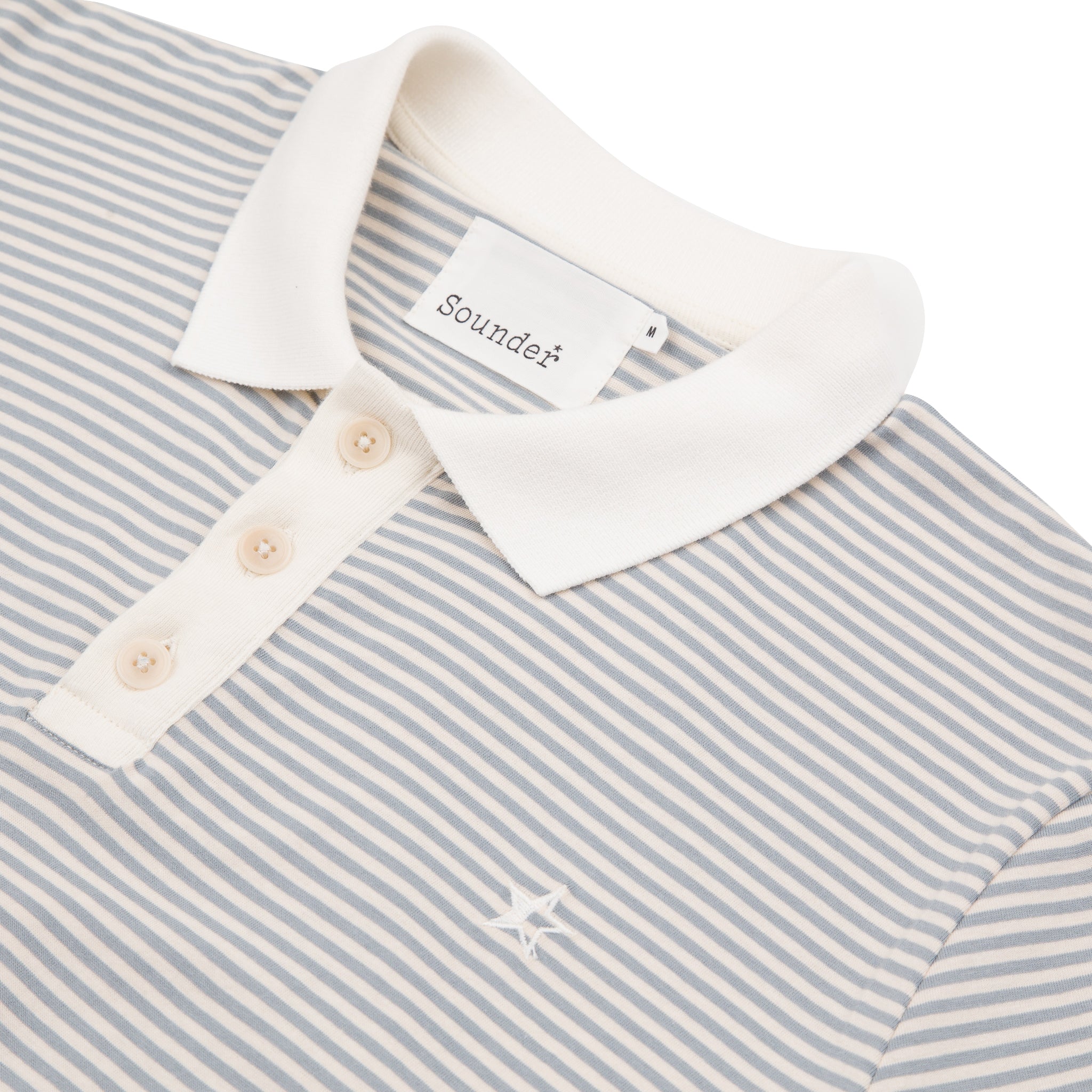 Sounder Golf | Sounder Golf | Clothing | Polos | Play Well Polo - Dove Grey and Off White Stripe | Polos