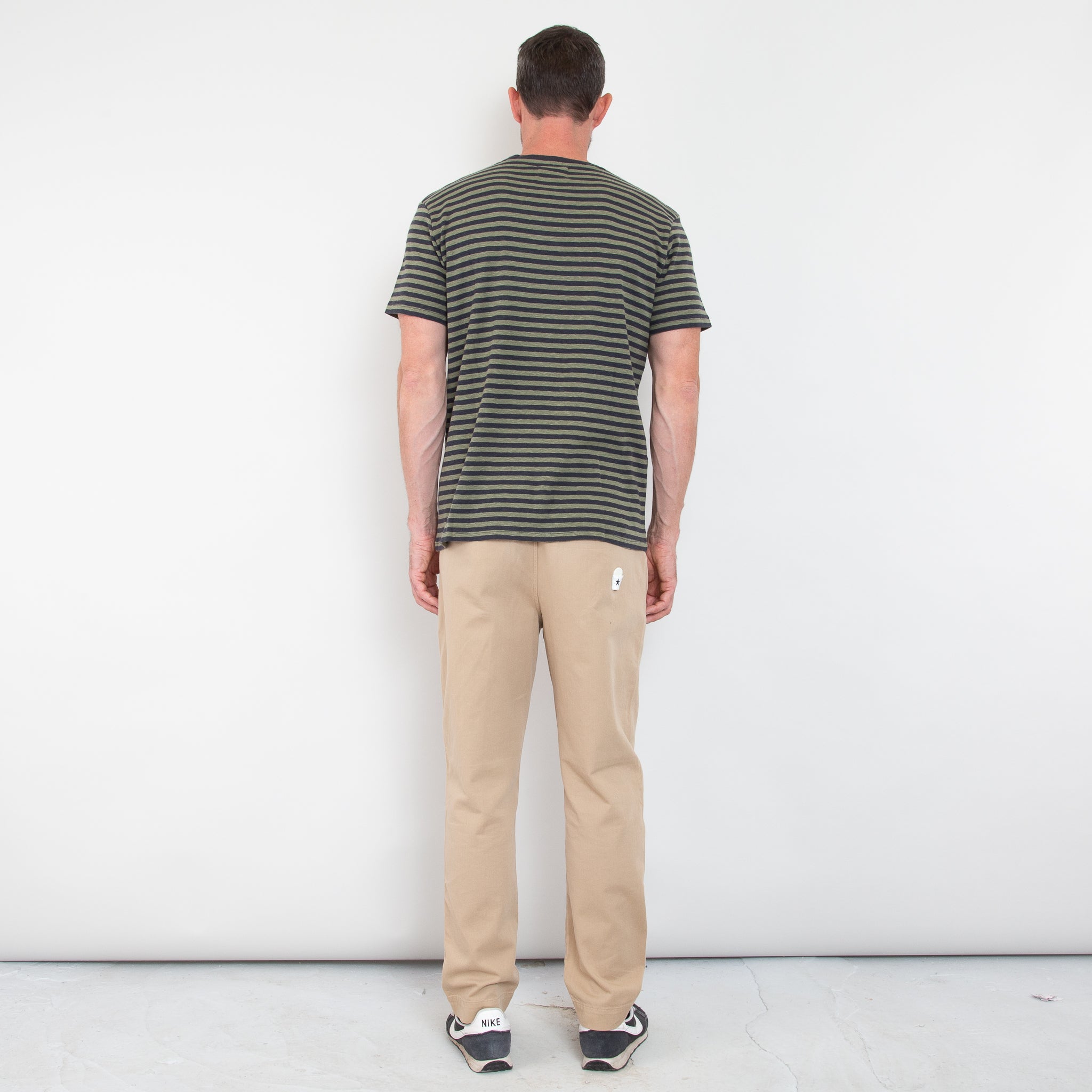Stripe T-Shirt in Olive and Charcoal