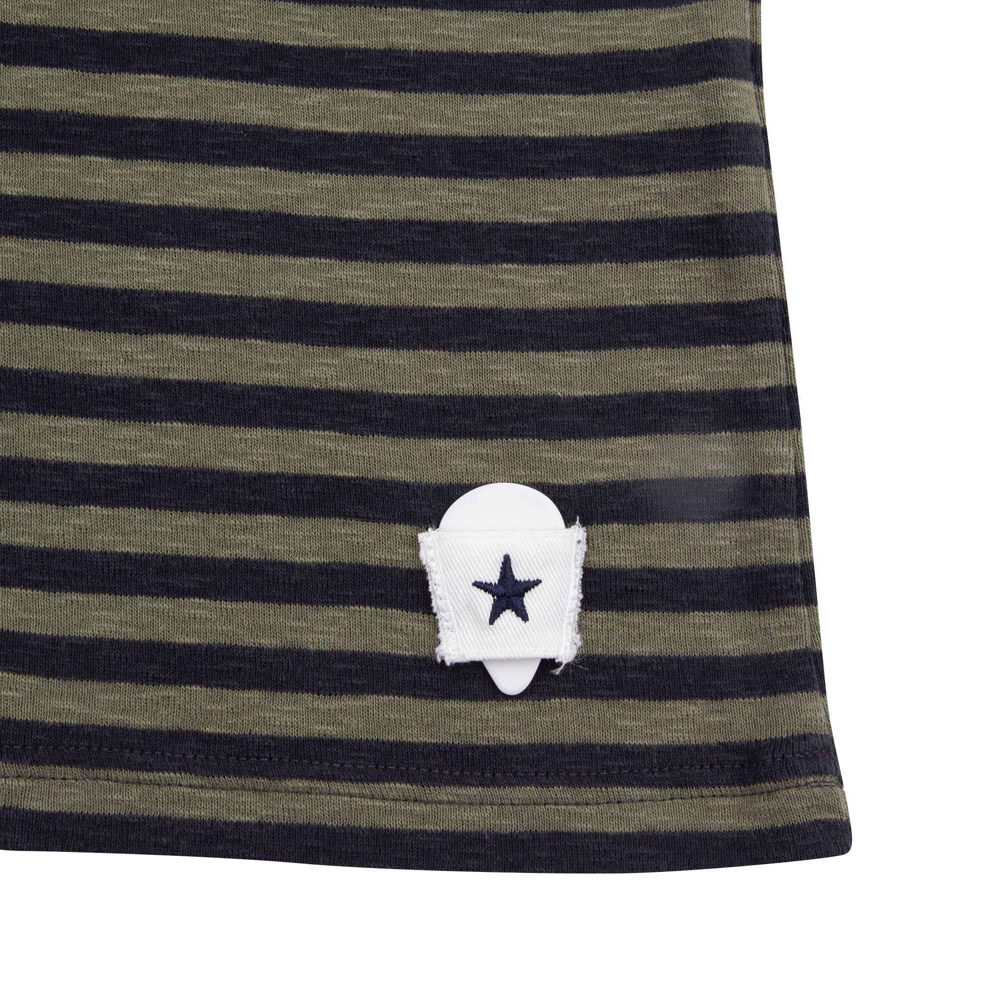 Stripe T-Shirt in Olive and Charcoal