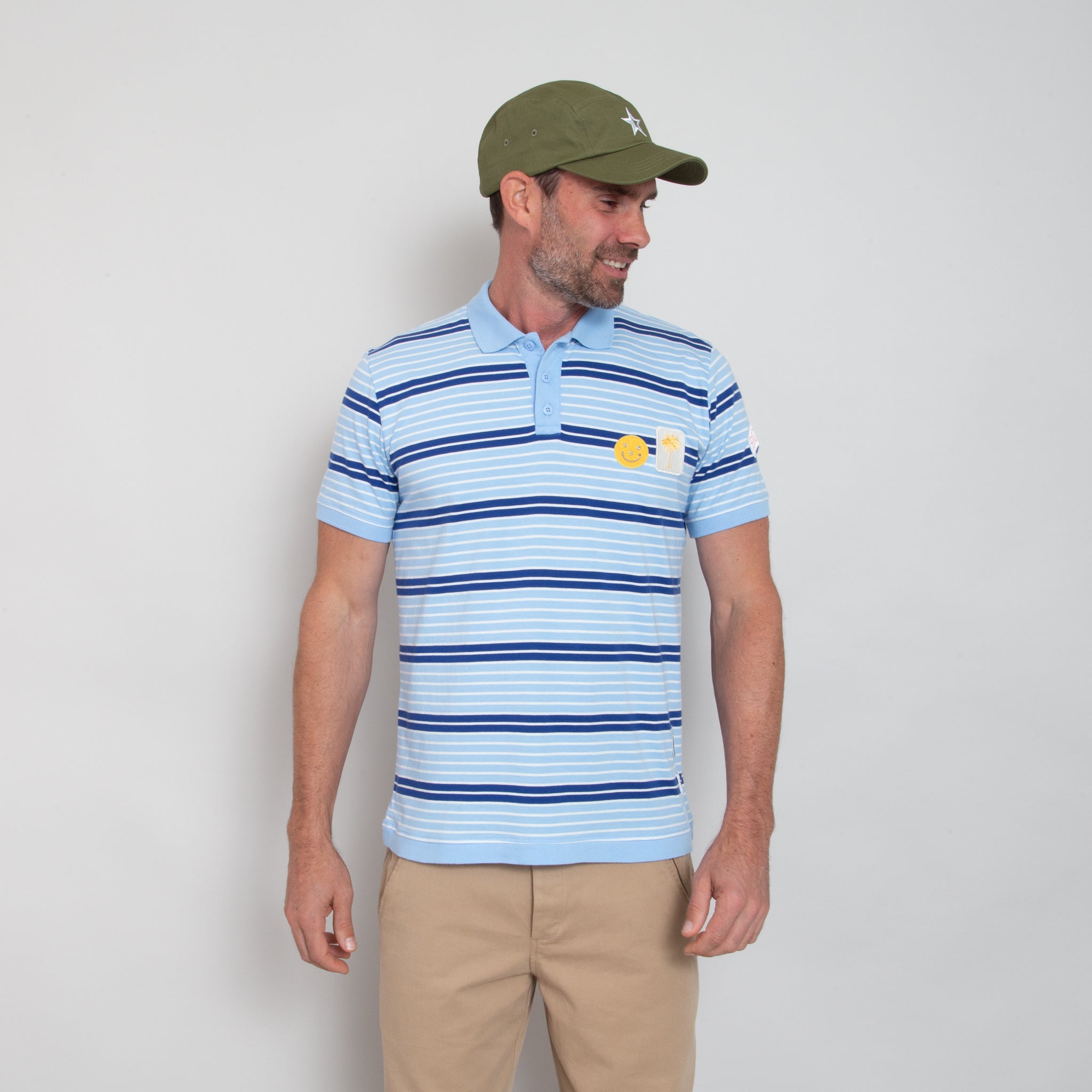 Sounder Golf | Sounder Golf | Clothing | Polos | Sounder x Random Golf Club Monterey Polo - Sky Blue and Indigo | T-Shirts & Shirts