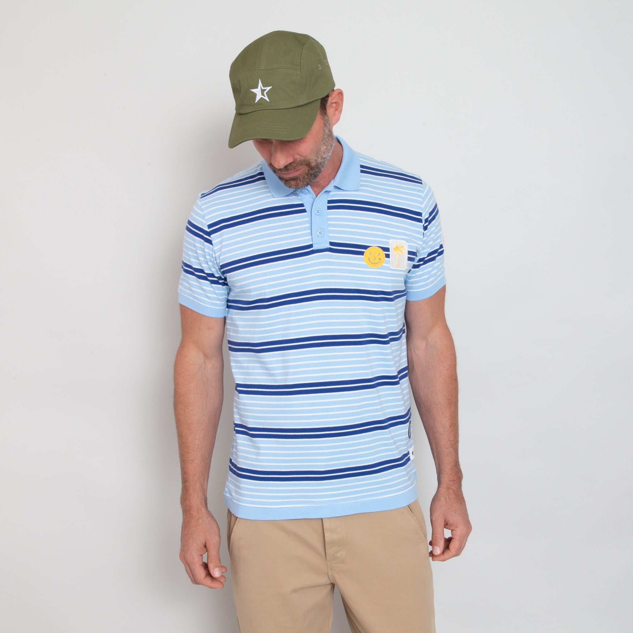 Sounder Golf | Sounder Golf | Clothing | Polos | Sounder x Random Golf Club Monterey Polo - Sky Blue and Indigo | T-Shirts & Shirts