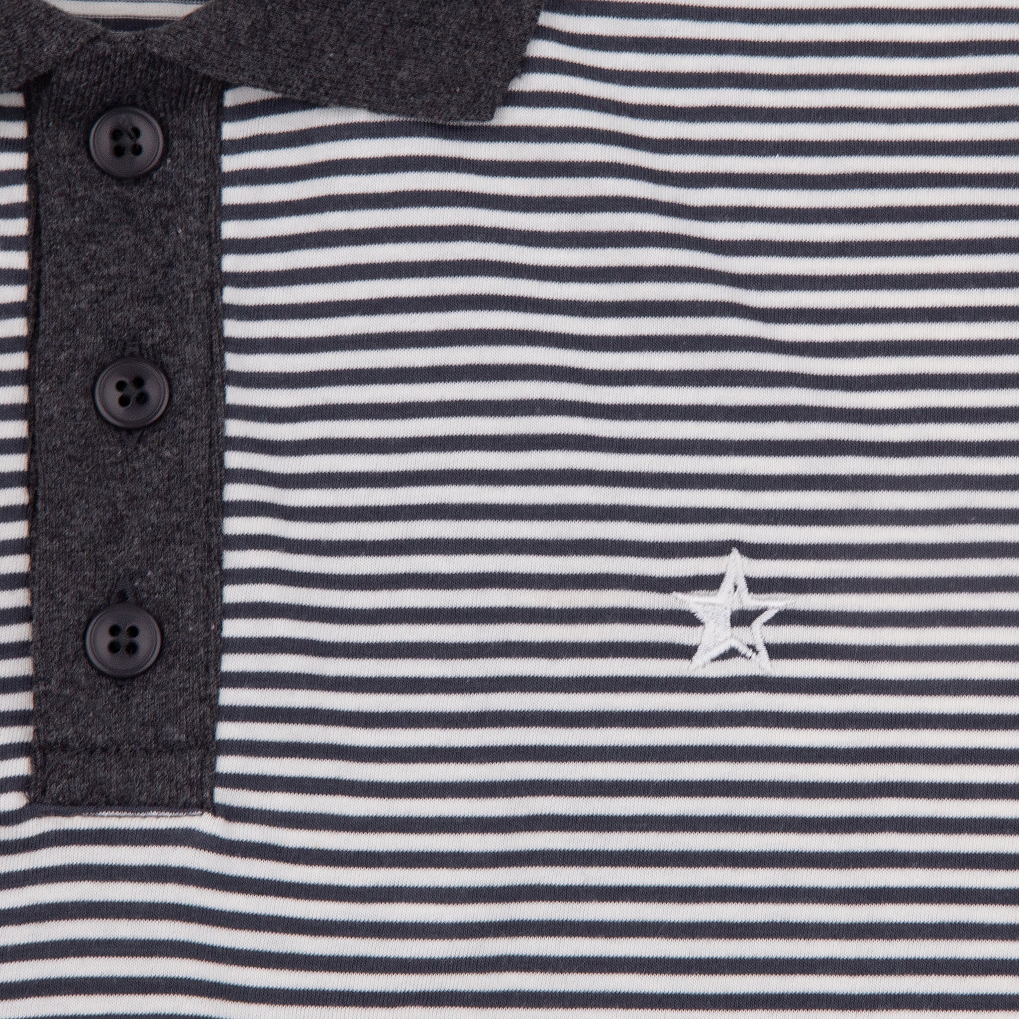 Sounder Golf | Sounder Golf | Clothing | Polos | Play Well Polo - Charcoal and Off White Stripe | Polos