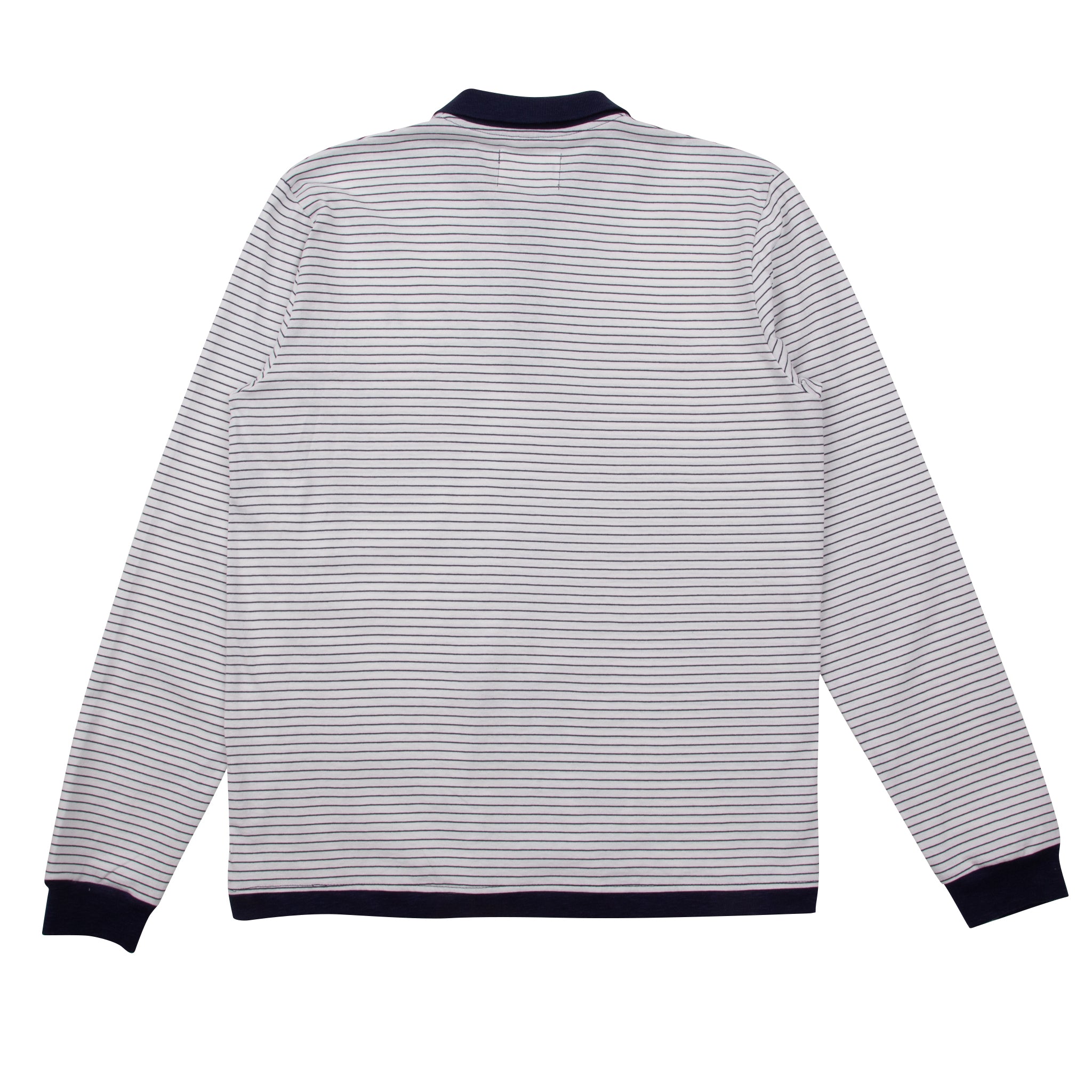 Play Well Polo Long Sleeve - Deep Navy Pin Stripe / Off White
