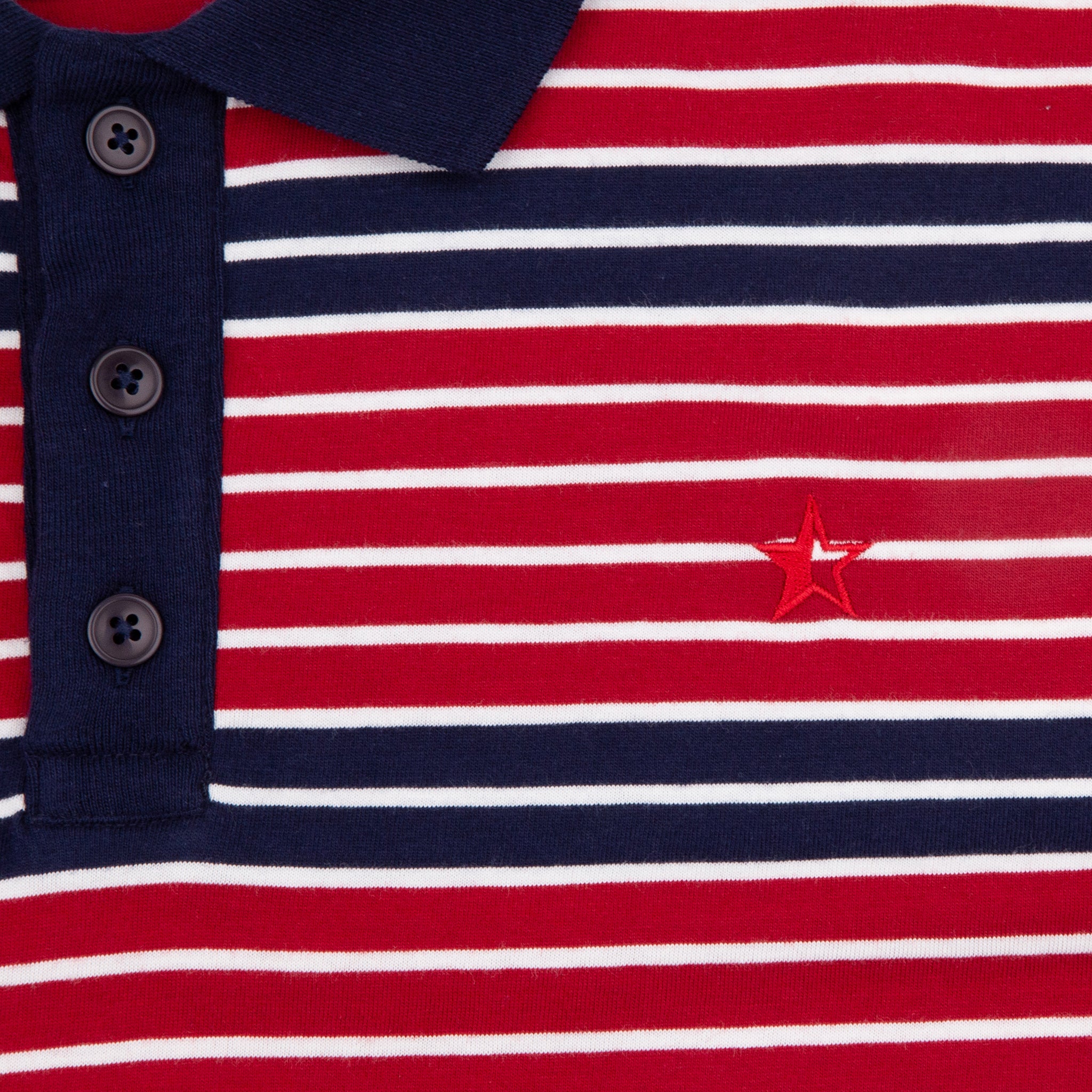 Monterey Stripe Polo - Deep Red / Deep Navy