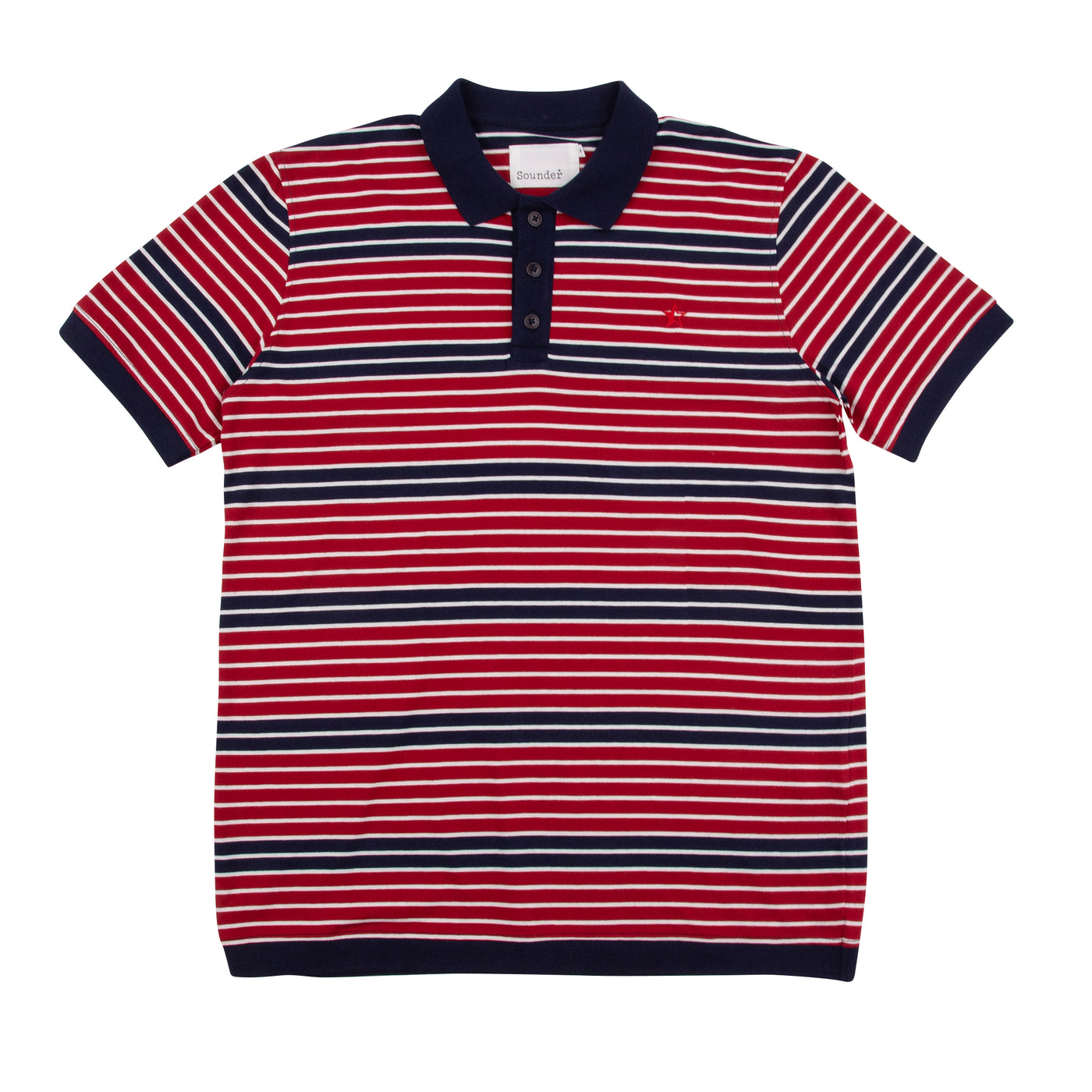 Monterey Stripe Polo - Deep Red and Deep Navy