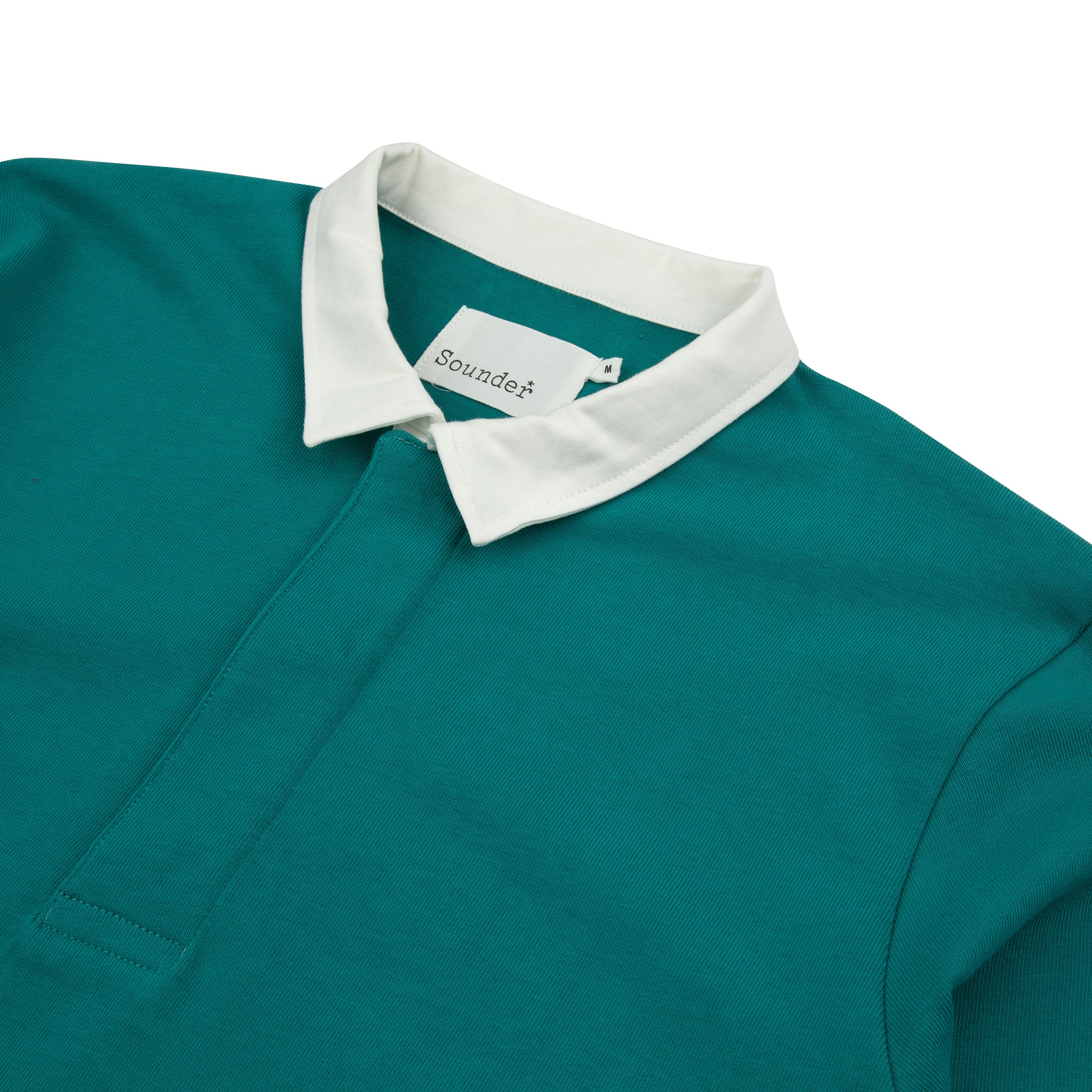 Sounder Golf | Sounder Golf | Sweats | Big Mach Long Sleeve Polo Sweat - Jade and White | Knits & Sweats