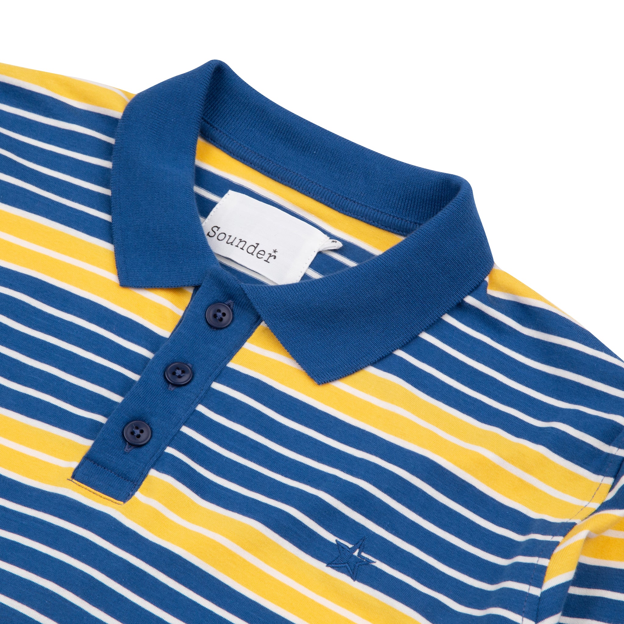 Sounder Golf | Sounder Golf | Clothing | Polos | Monterey Long Sleeve Polo - Petrol Blue and Sun Yellow | Polos