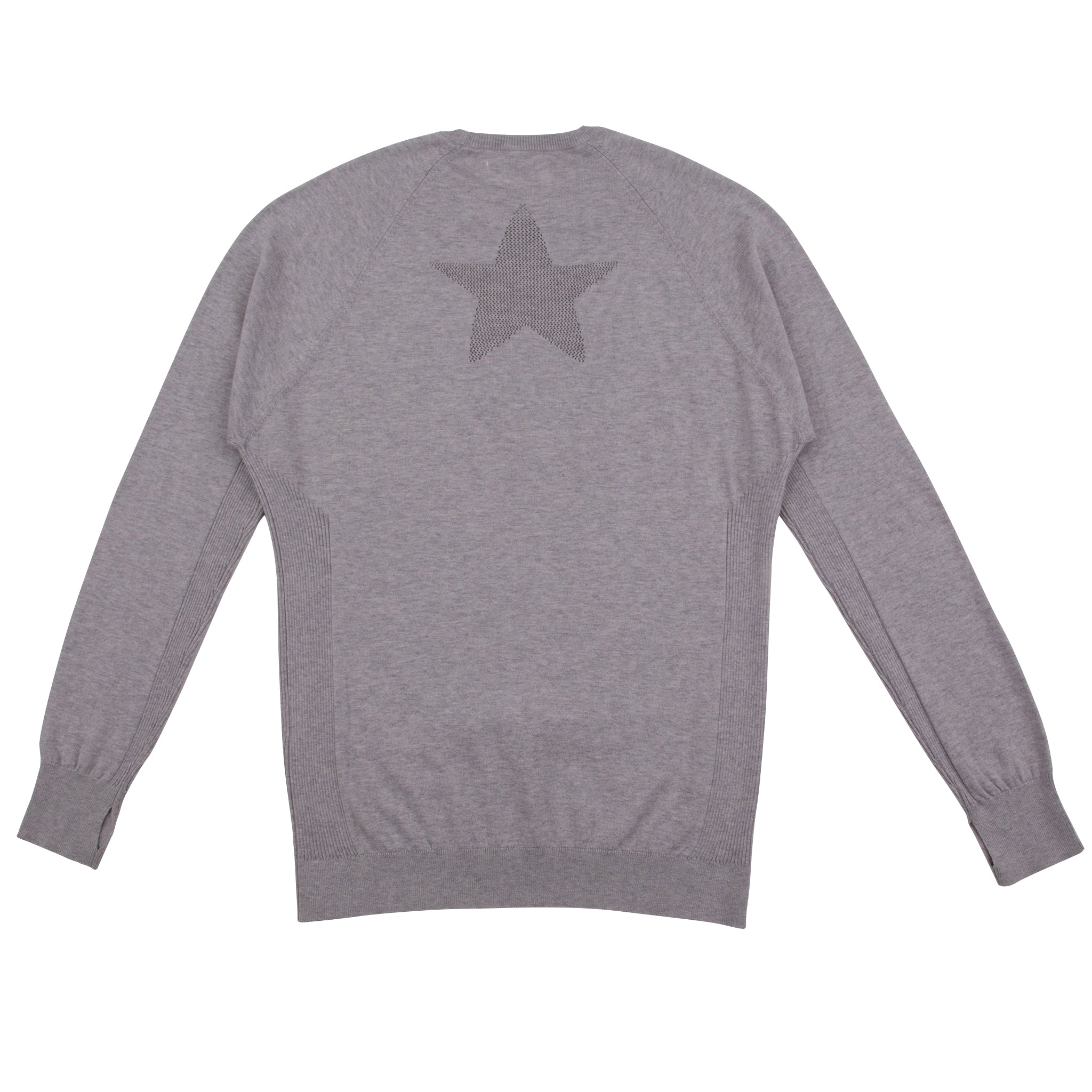 Sounder Golf | Sounder Golf | Clothing | Knits | Eden Knit with Pointelle Star - Light Grey Melange | Knits & Sweats
