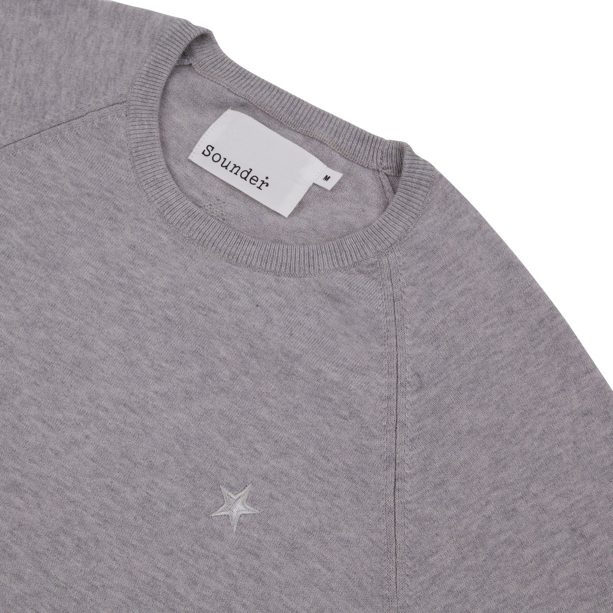 Sounder Golf | Sounder Golf | Clothing | Knits | Eden Knit with Pointelle Star - Light Grey Melange | Knits & Sweats