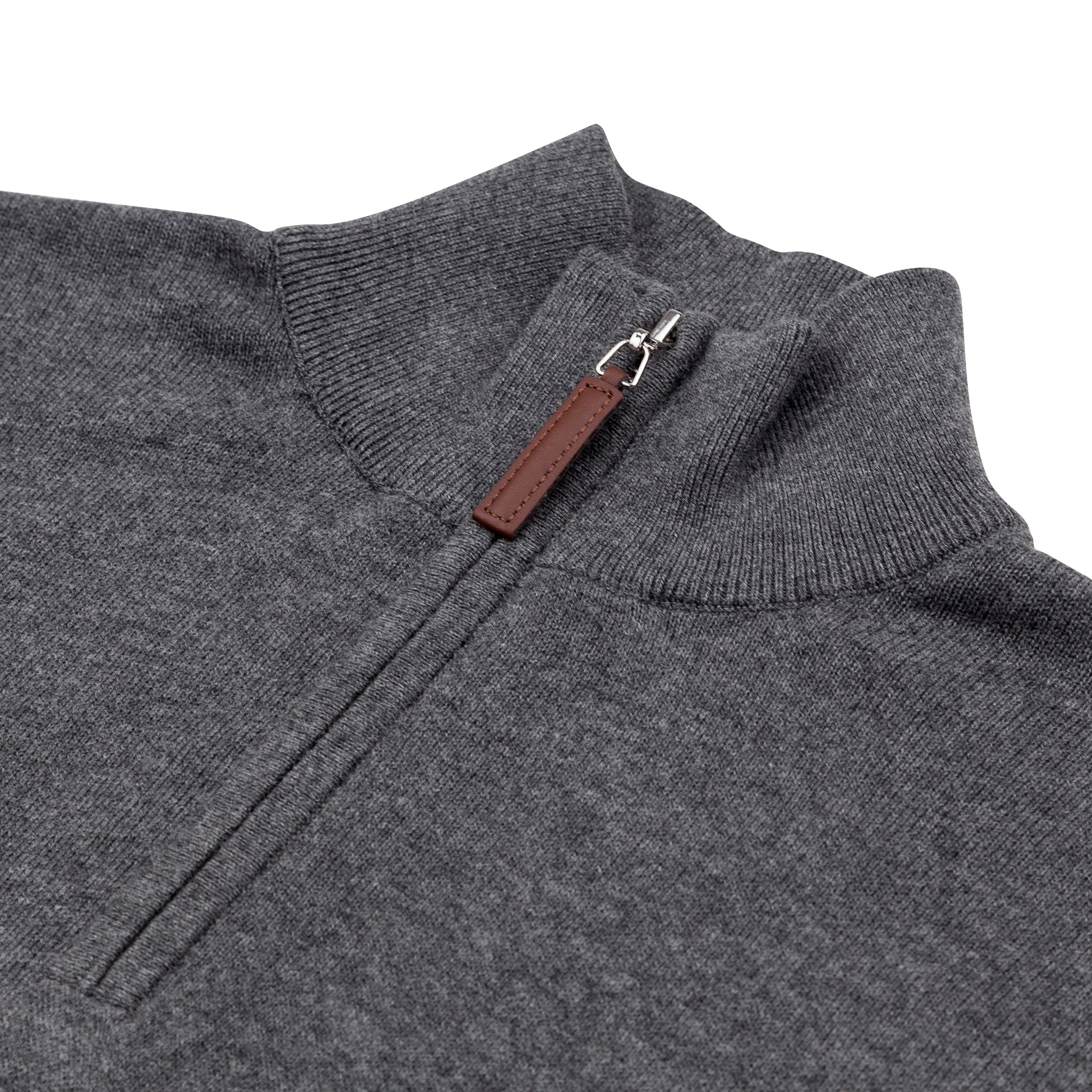 Sounder Golf | Sounder Golf | Clothing | Knits | Fine Cut Half Zip Knit - Dark Grey Melange | Knits & Sweats