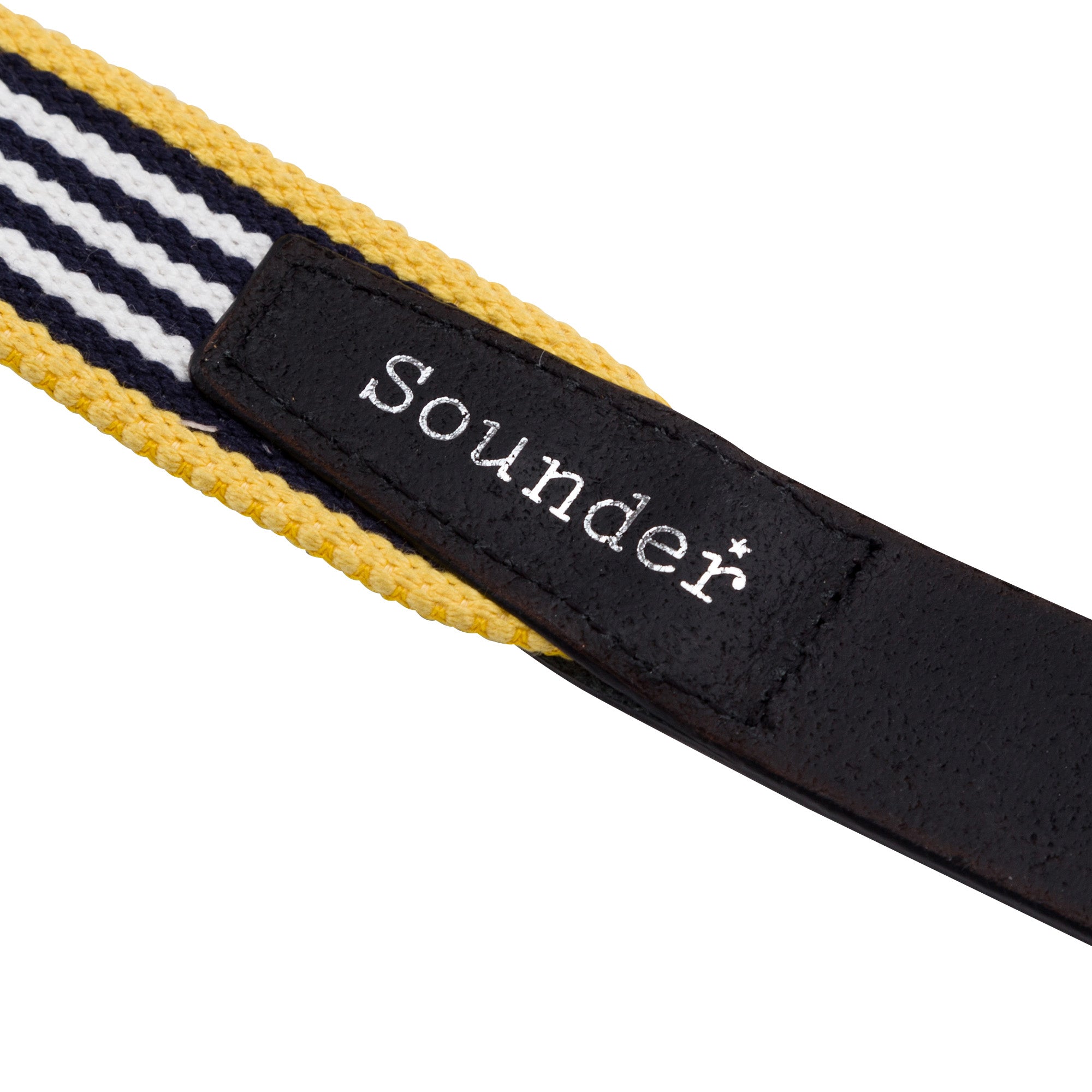 Sounder Golf | Sounder Golf | Accessories | Belts | Star Webbing Belt Yellow Stripe | Leather