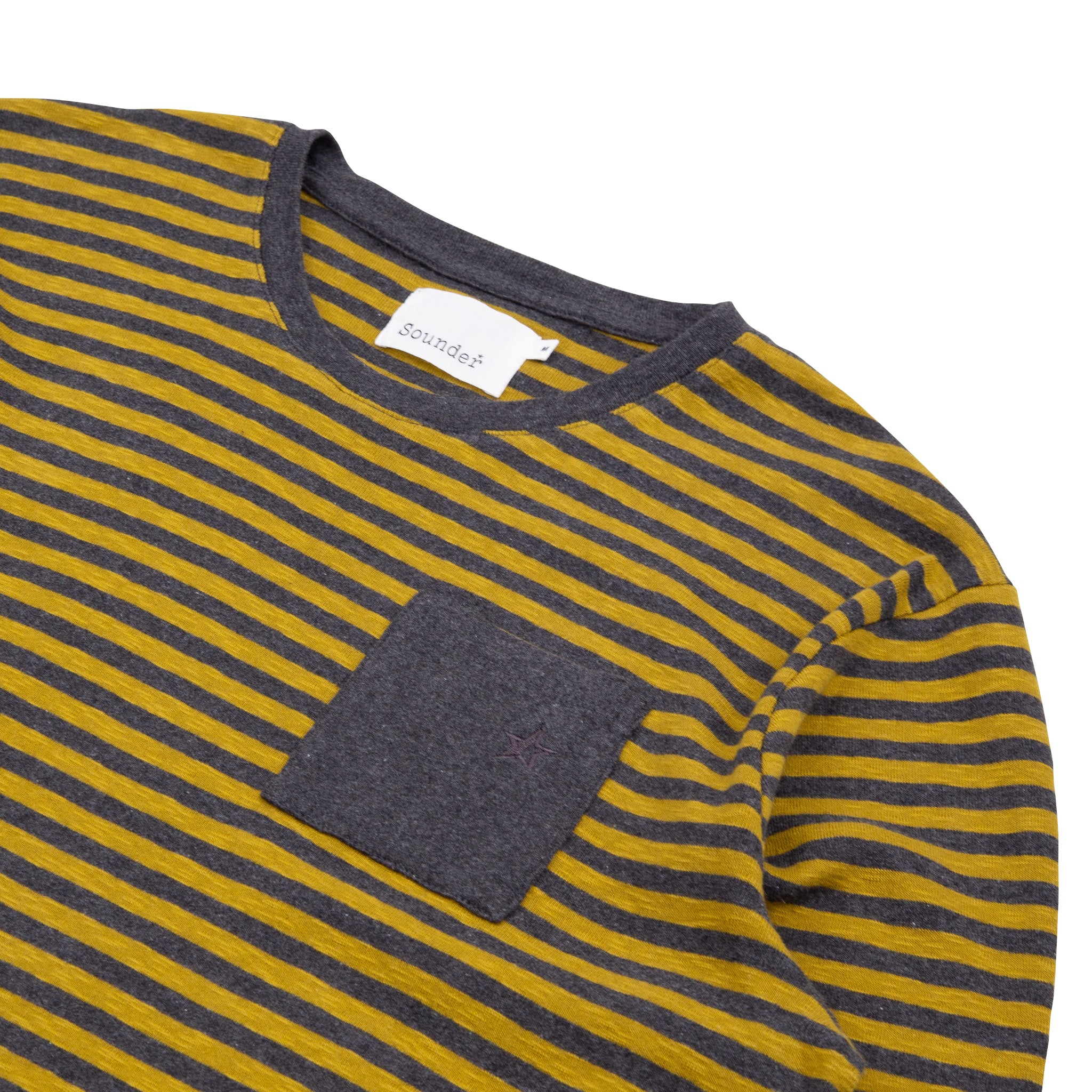 Sounder Golf | Sounder Golf | Clothing | T-Shirts | Fuzzy Pocket Long Sleeve T-Shirt - Gold and Slate | T-Shirts & Shirts