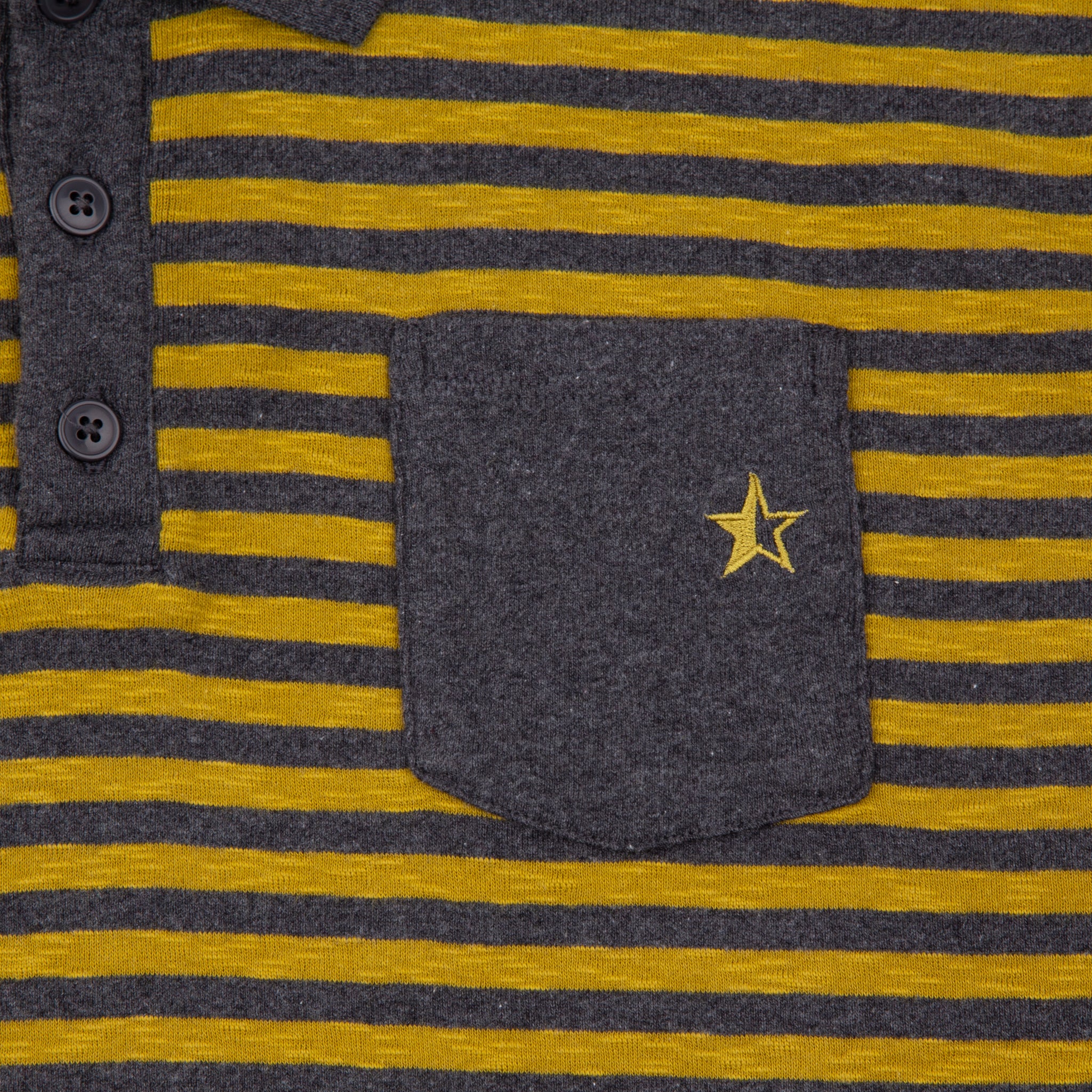 Fuzzy Pocket Polo - Gold / Charcoal