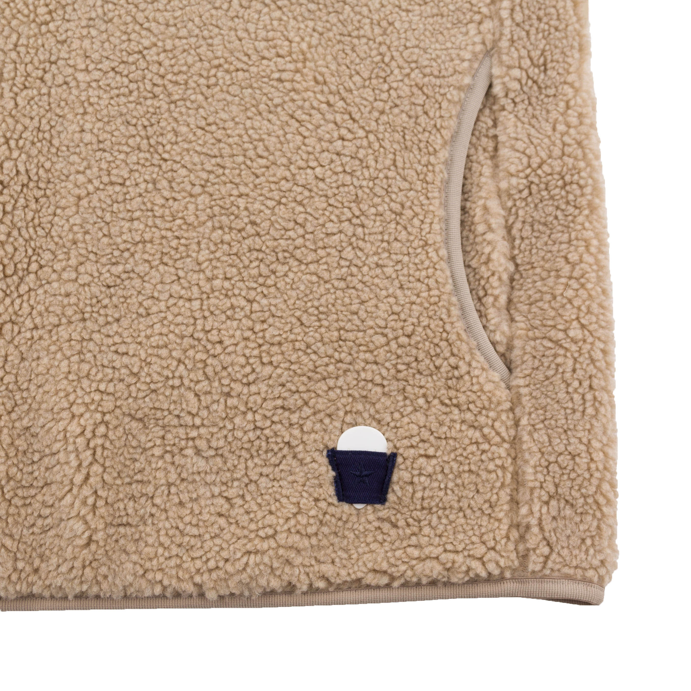 Sounder Golf | Sounder Golf | Clothing | Fleeces | Himalayas Overhead Gilet - Oat with Navy Marker Patch | Outerwear