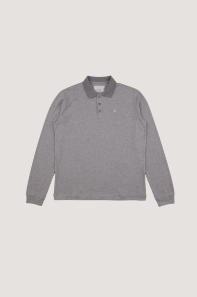 Play Well Polo Long Sleeve  - Light Grey Melange