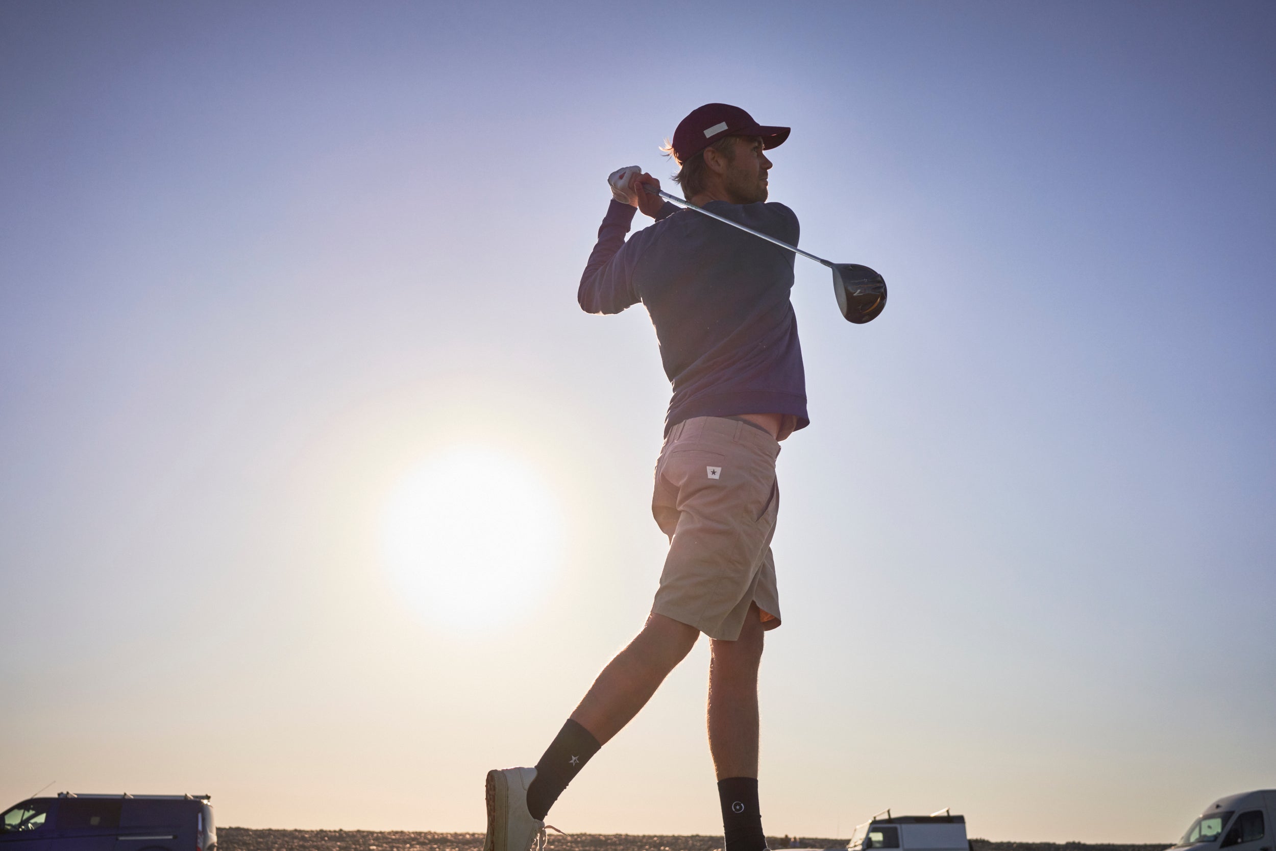 Sounder Golf | Sounder Golf | Clothing | Sweats| Raglan Star Sweat - Sea Blue | Knits & Sweats