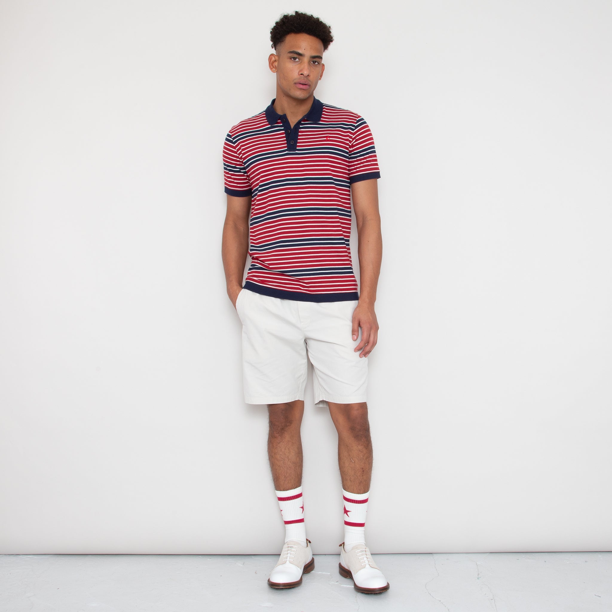 Sounder Golf | Sounder Golf | Clothing | Socks | Star Sock - White and Dark Red | Socks