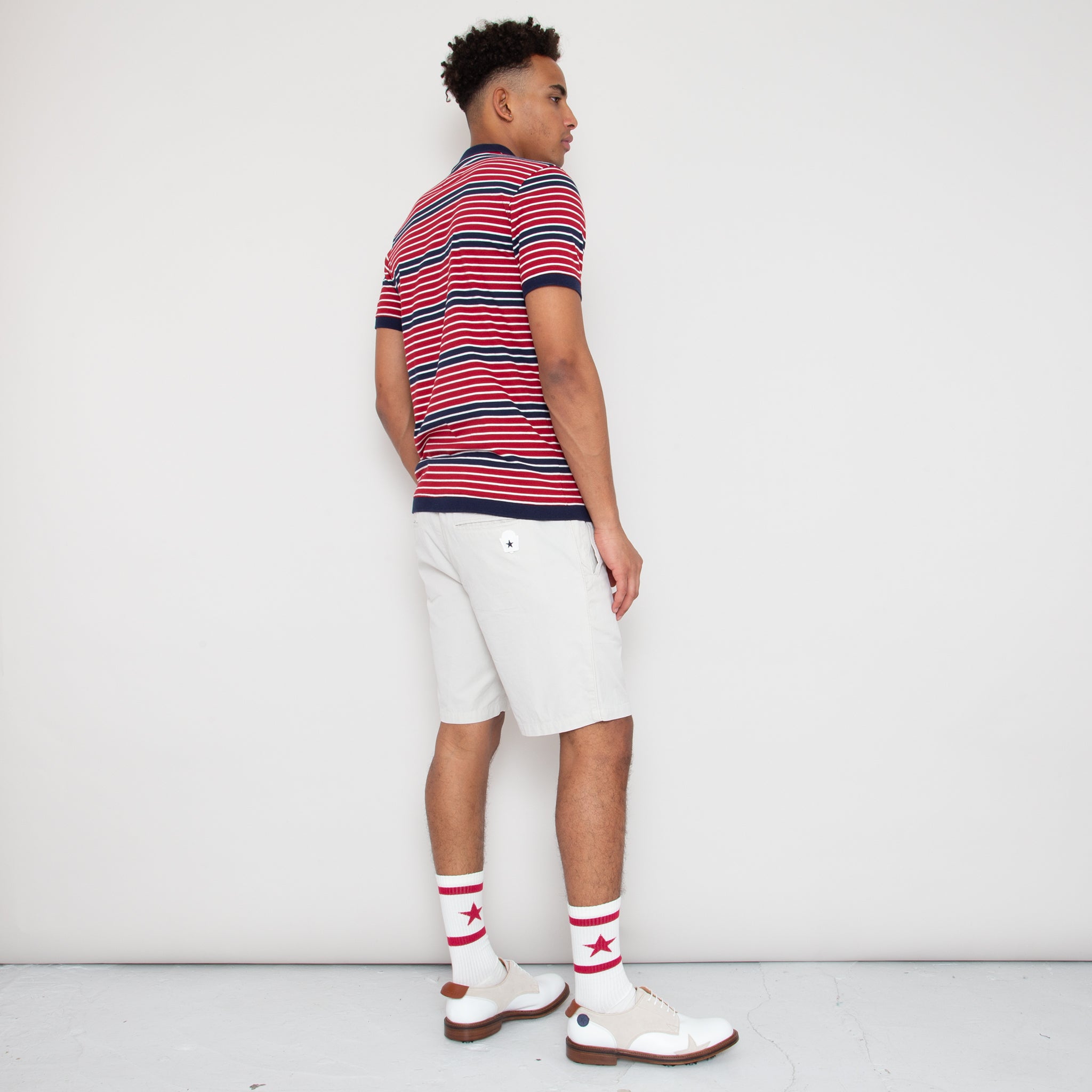 Sounder Golf | Sounder Golf | Clothing | Socks | Star Sock - White and Dark Red | Socks