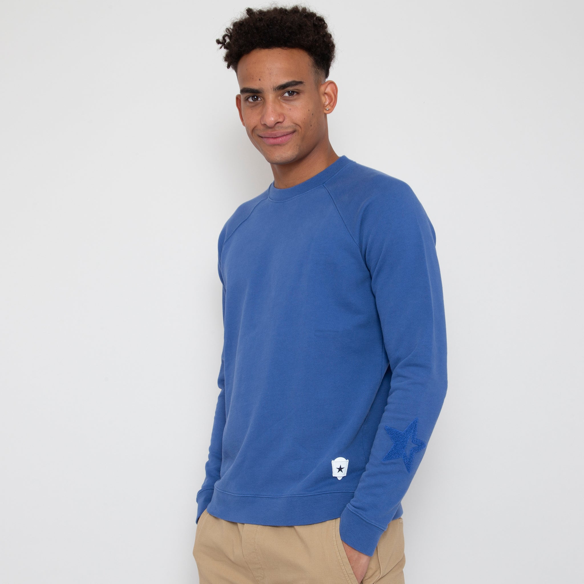 Sounder Golf | Sounder Golf | Clothing | Sweats| Raglan Star Sweat - Sea Blue | Knits & Sweats