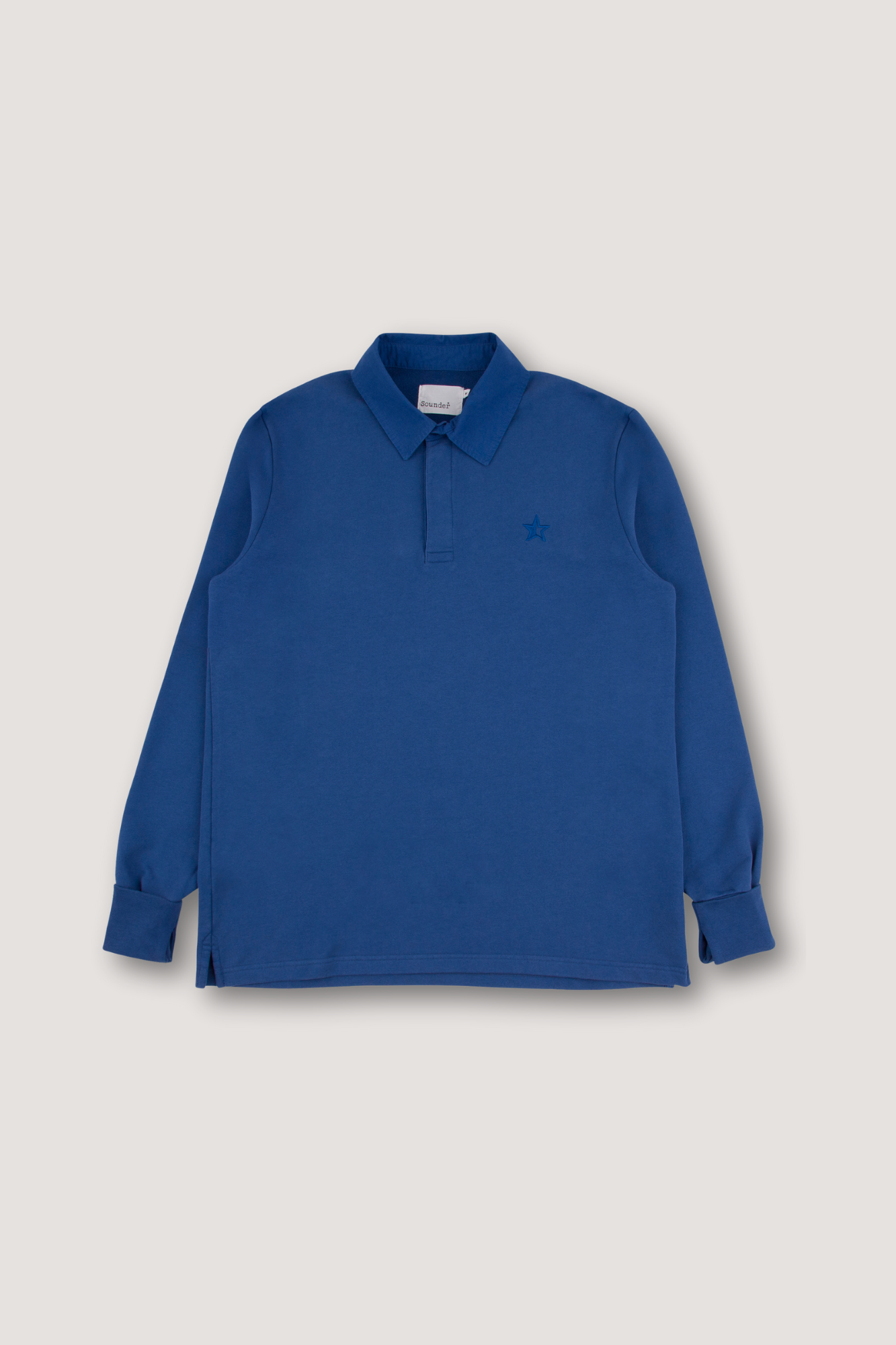 Big Mach Long Sleeve Polo Sweat - Sea Blue