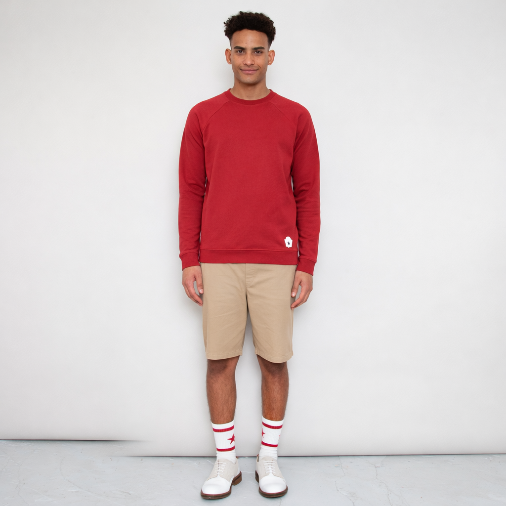Raglan Star Sweat - Burgundy