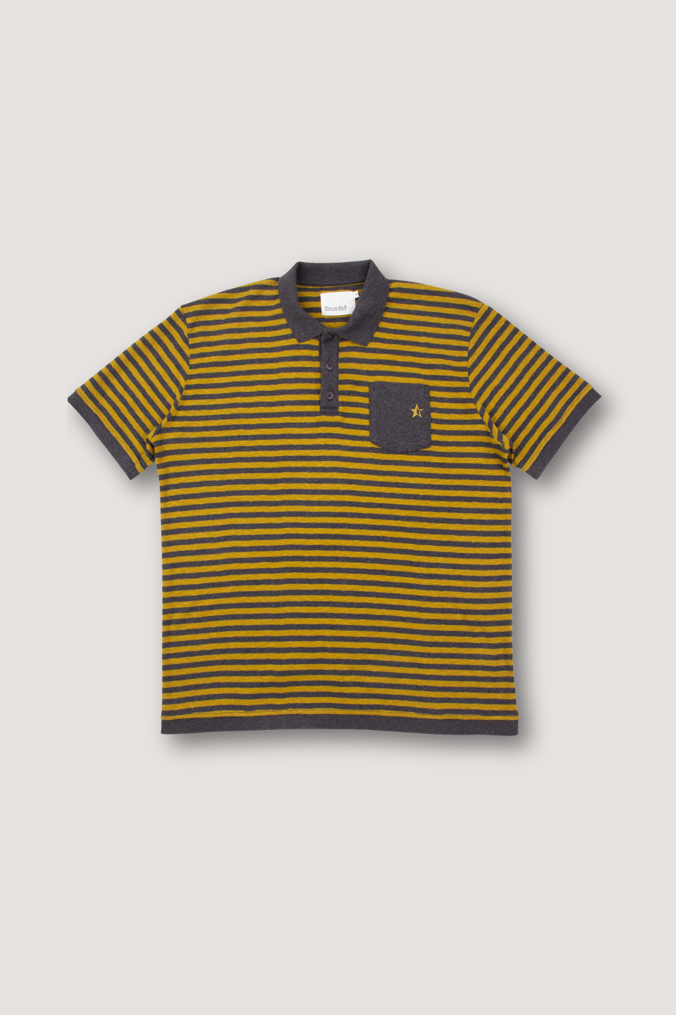 Fuzzy Pocket Polo - Gold / Charcoal