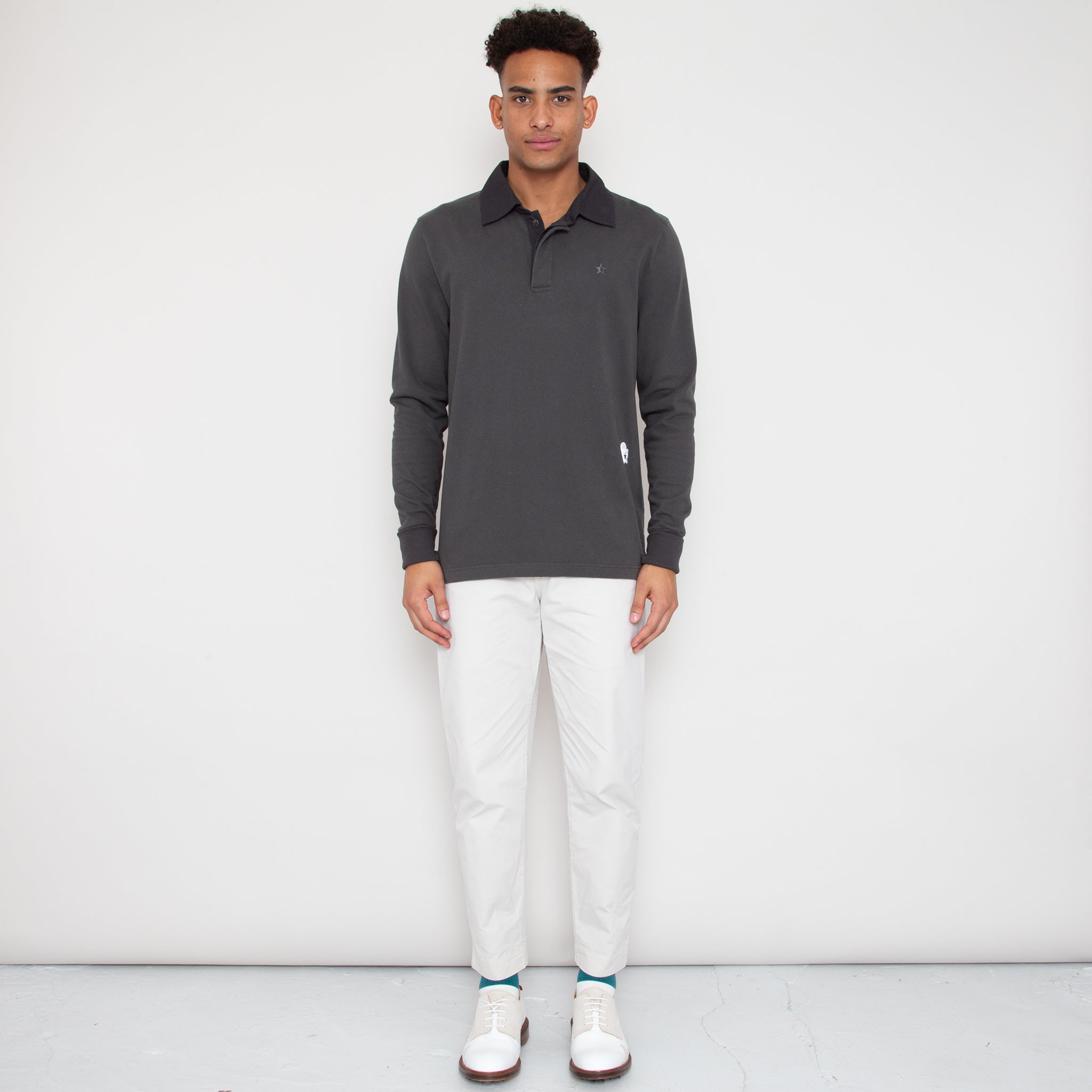 Sounder Golf | Sounder Golf | Sweats | Big Mach Long Sleeve Polo Sweat - Charcoal | Knits & Sweats