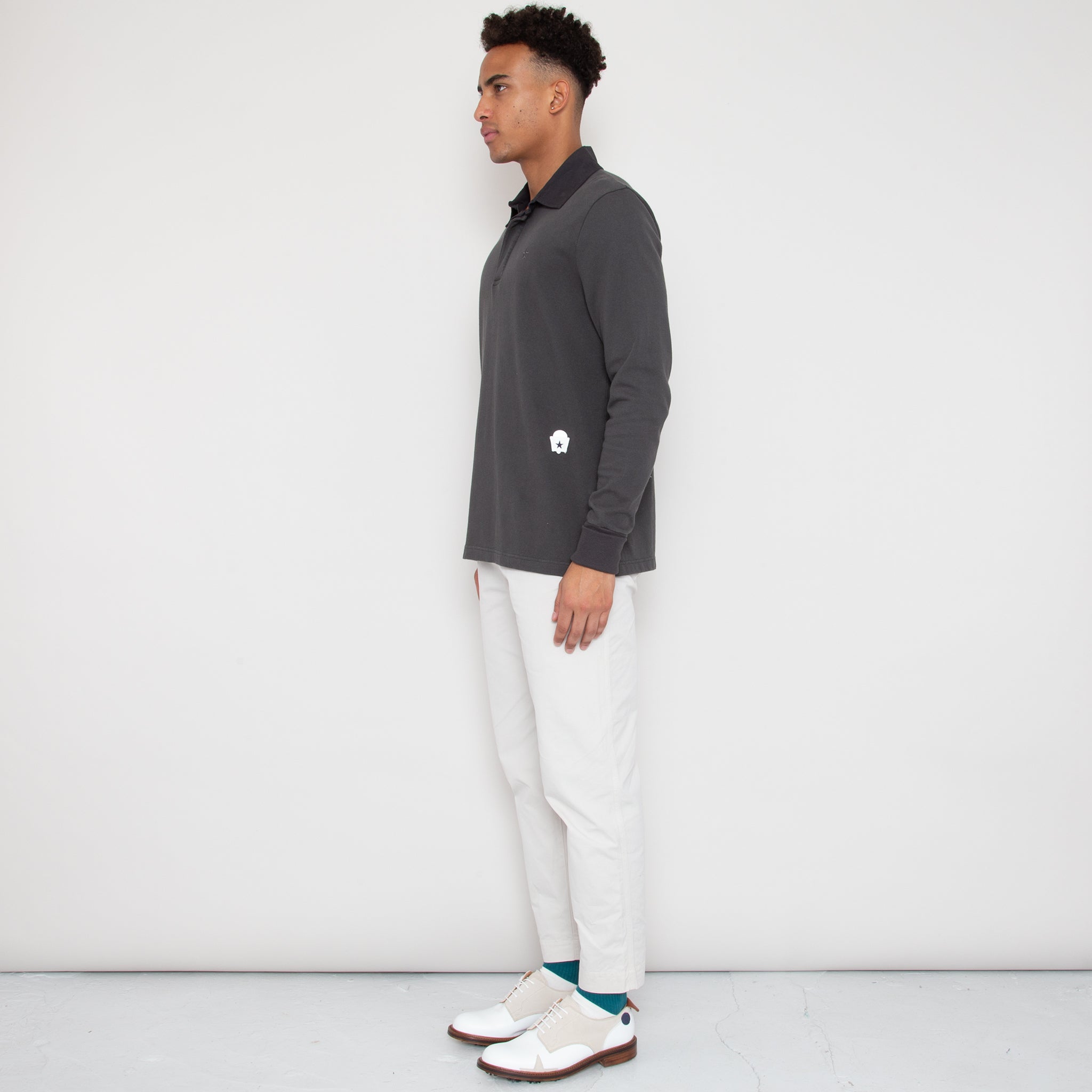 Sounder Golf | Sounder Golf | Sweats | Big Mach Long Sleeve Polo Sweat - Charcoal | Knits & Sweats