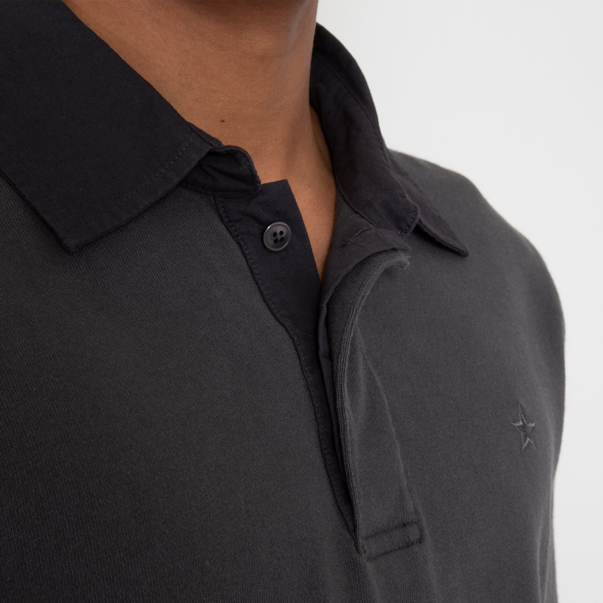 Sounder Golf | Sounder Golf | Sweats | Big Mach Long Sleeve Polo Sweat - Charcoal | Knits & Sweats